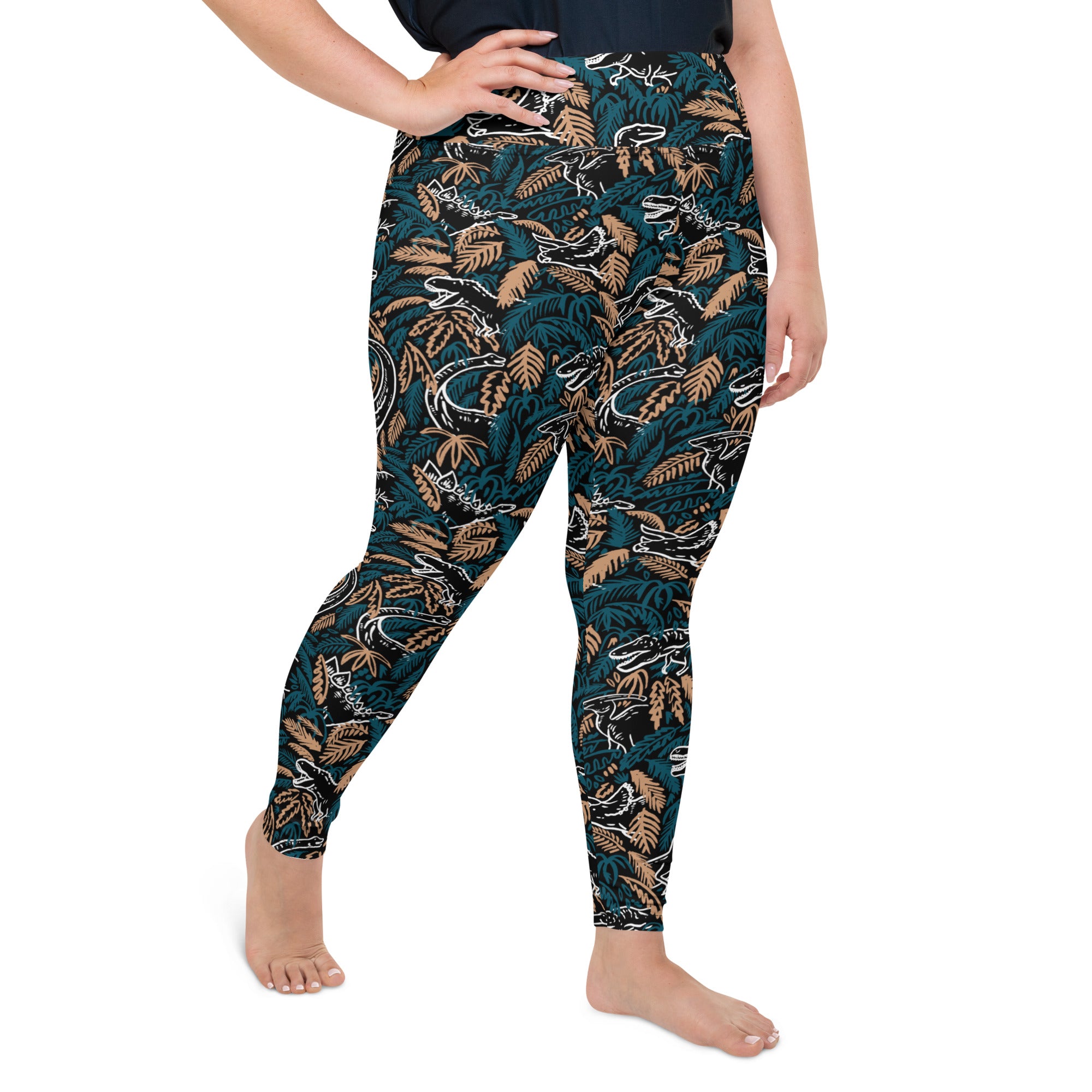 Dino Jungle - Dinosaur Plus Size Leggings