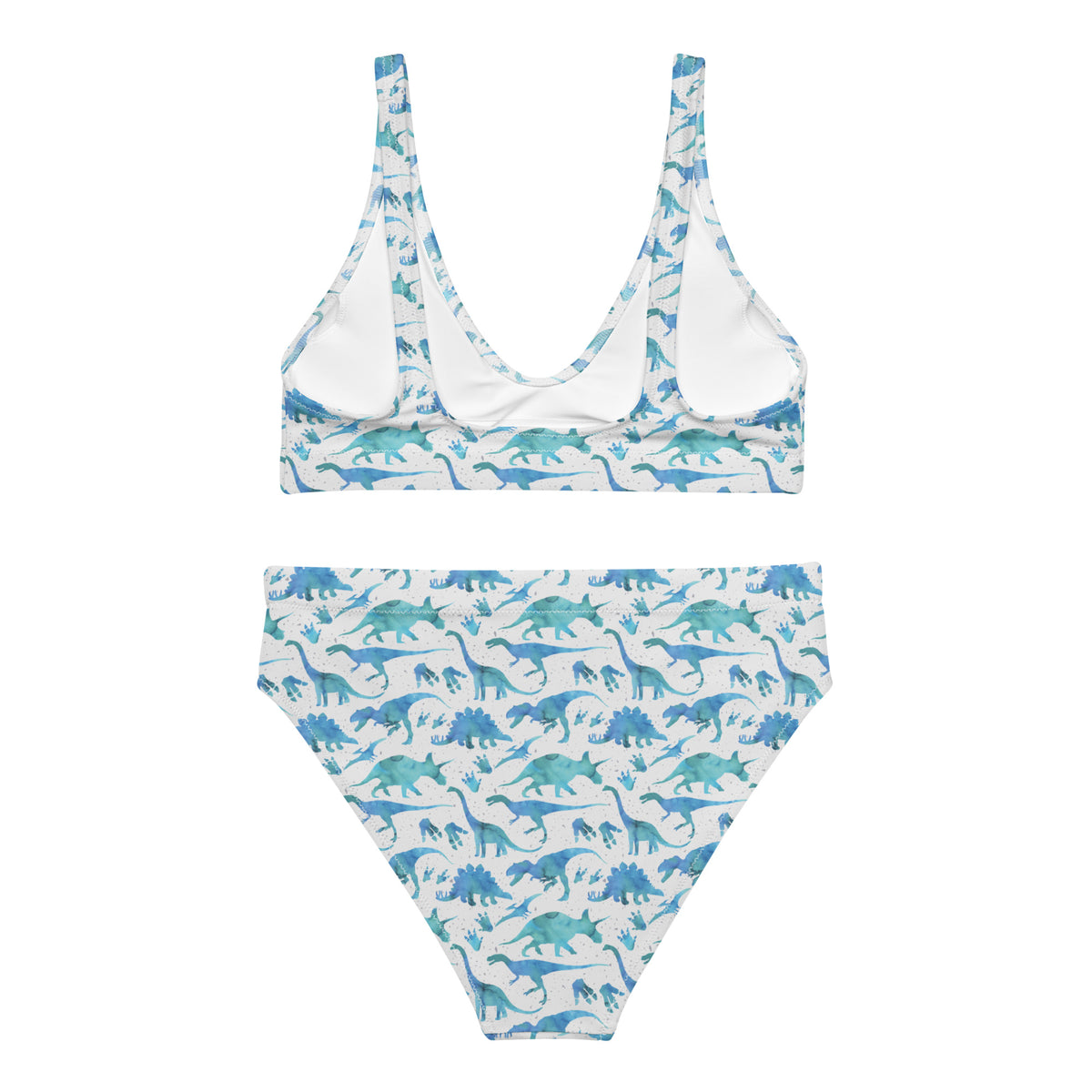 Blue Watercolor Dinos - Women&#39;s Dinosaur Bikini