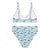 Blue Watercolor Dinos - Women's Dinosaur Bikini