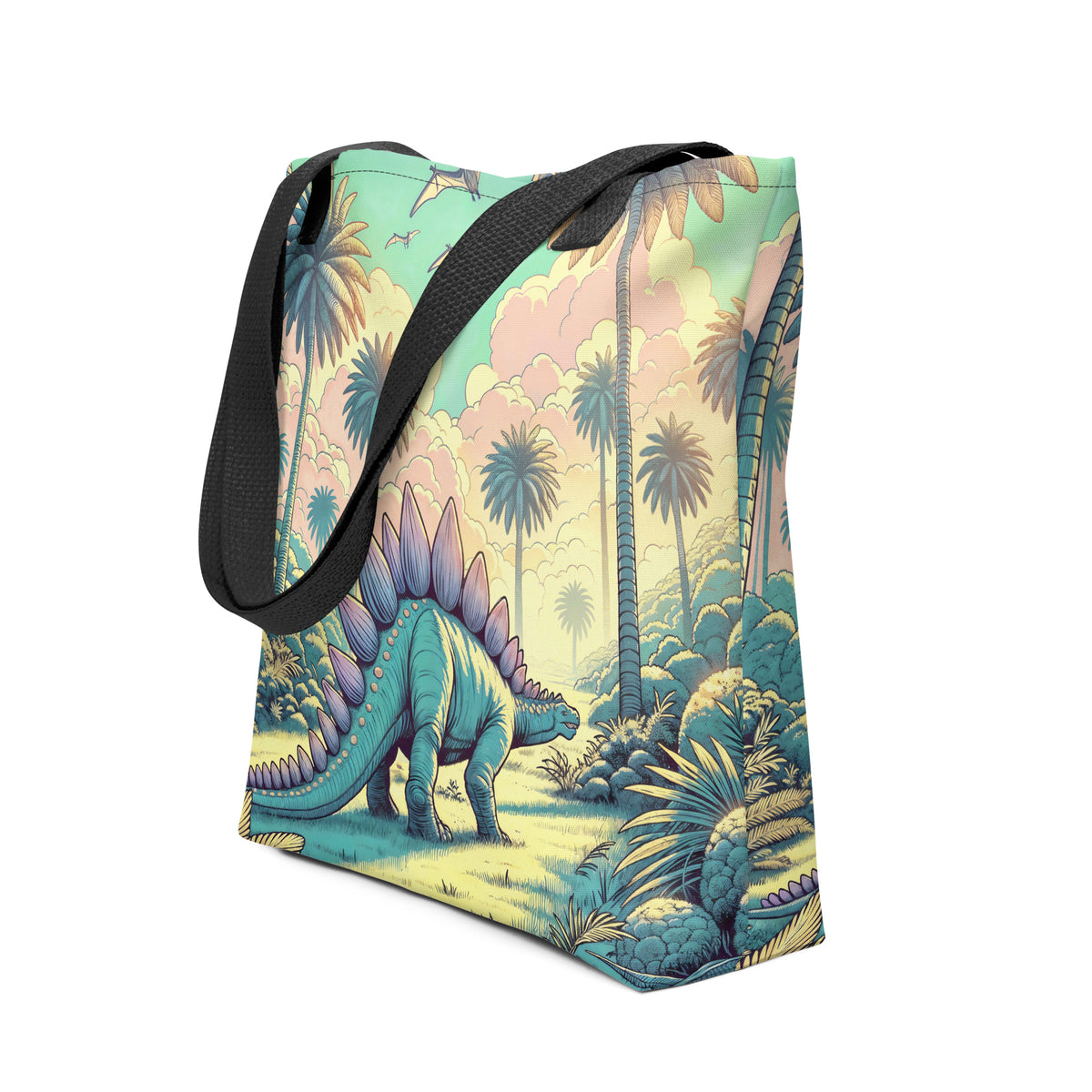 Serene Stegosaurus - Dinosaur Tote Bag