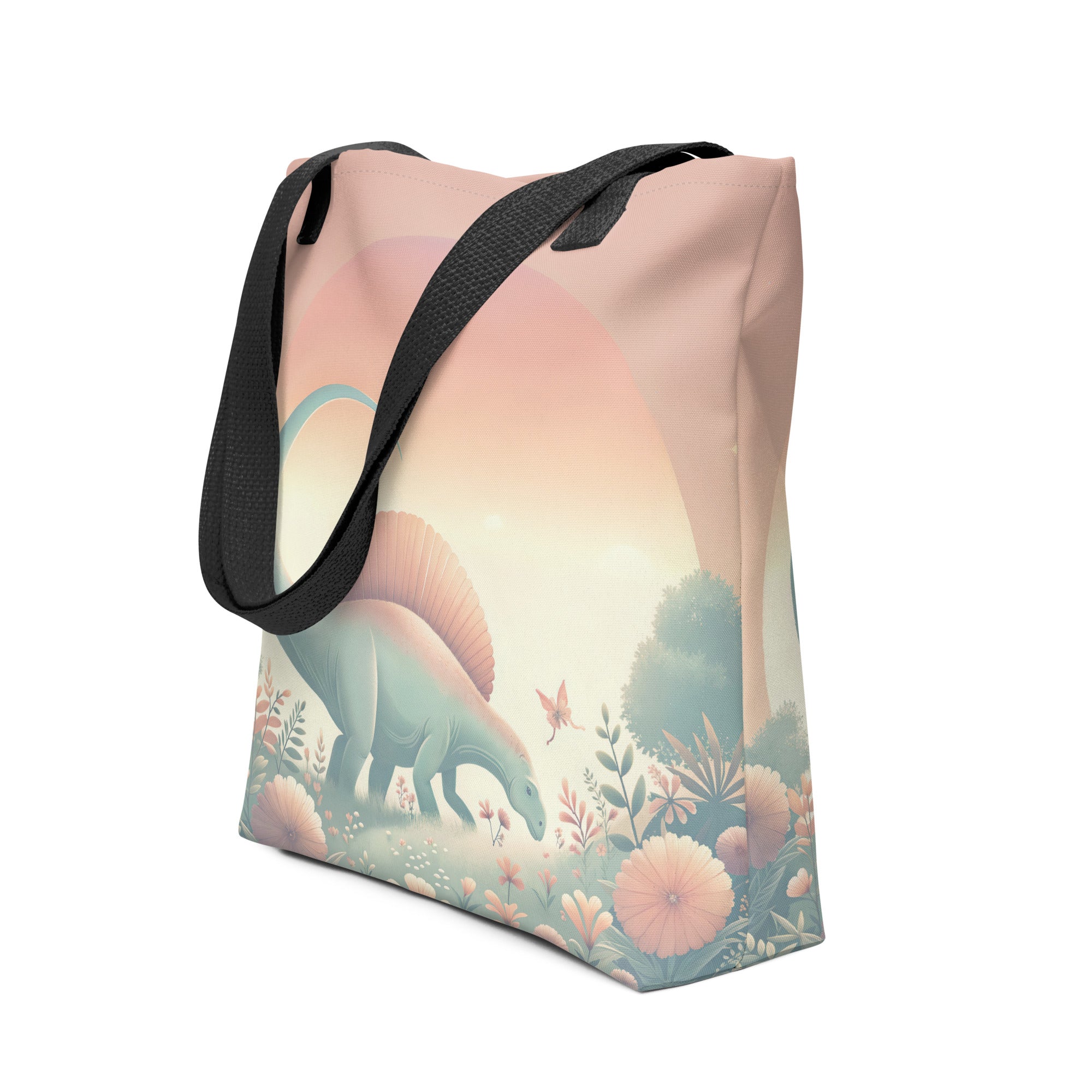 Pastel Sunrise - Dinosaur Tote Bag