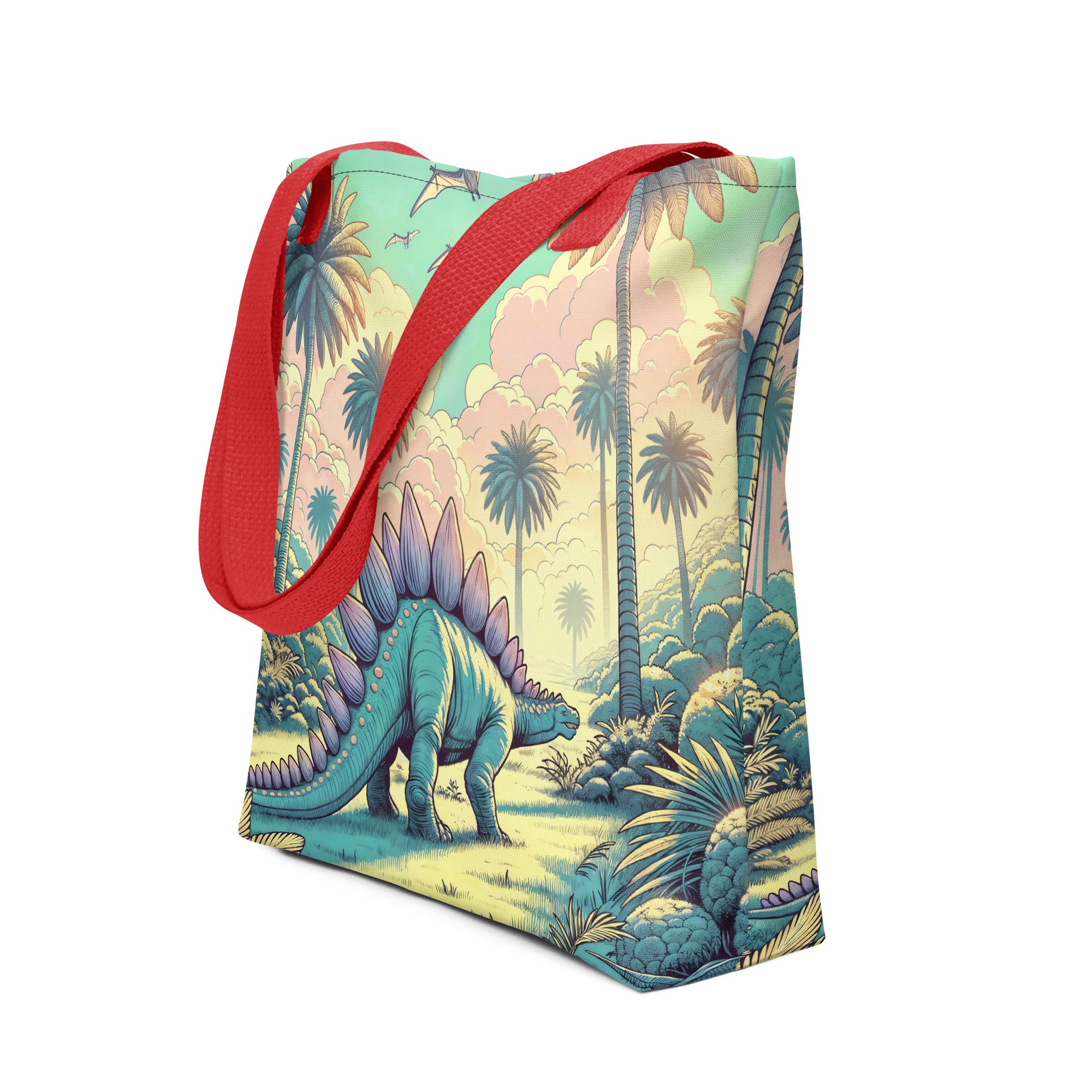 Serene Stegosaurus - Dinosaur Tote Bag