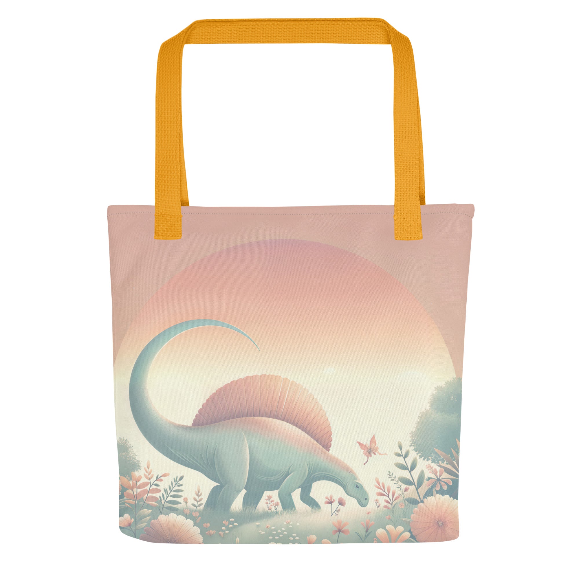 Pastel Sunrise - Dinosaur Tote Bag