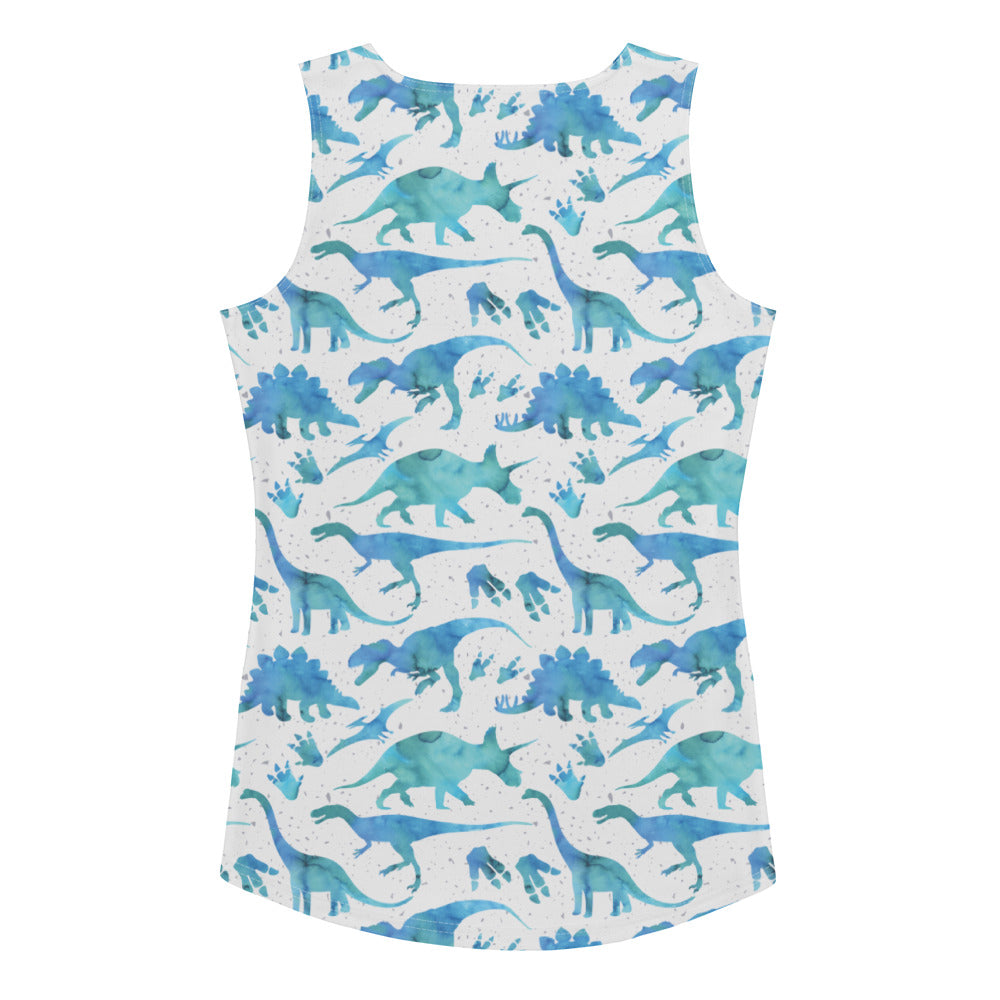 Blue Watercolor Dinos - Women's Tank Top