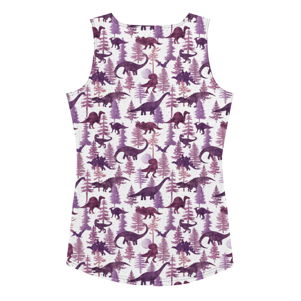 Purple Dino Forest - Women&#39;s Dinosaur Tank Top