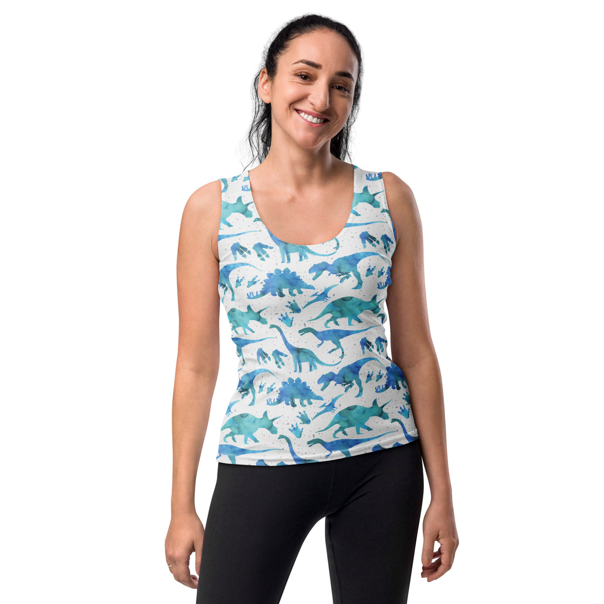 Blue Watercolor Dinos - Women&#39;s Tank Top