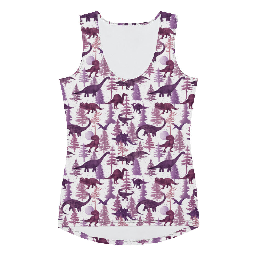 Purple Dino Forest - Women's Dinosaur Tank Top