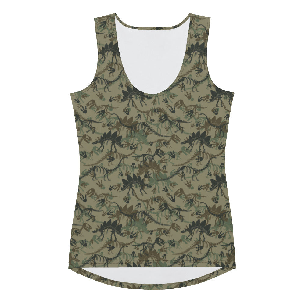 Camo Dinos - Women&#39;s Dinosaur Tank Top