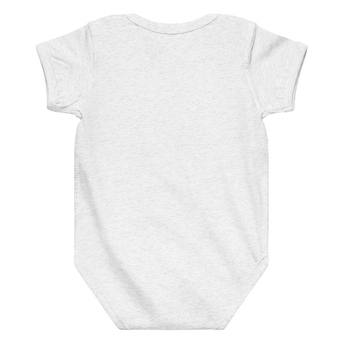 Little Dino Merry Christmas baby dinosaur Christmas bodysuit with Santa hat T-Rex - Ash - back view