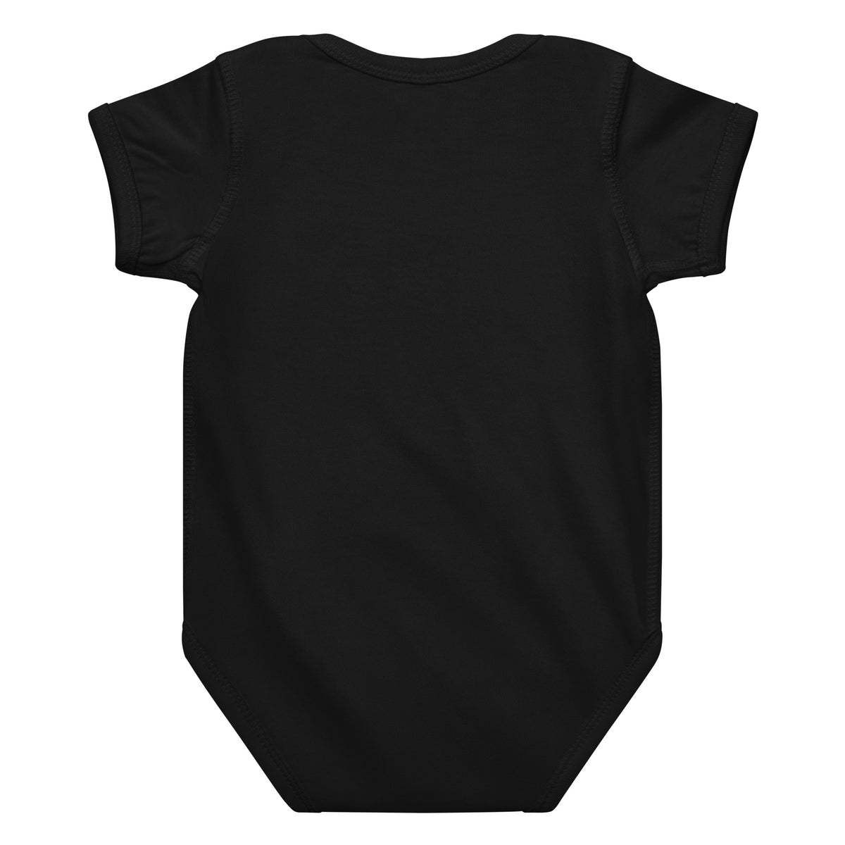 Little Dino Merry Christmas baby dinosaur Christmas bodysuit with Santa hat T-Rex - Black - back view
