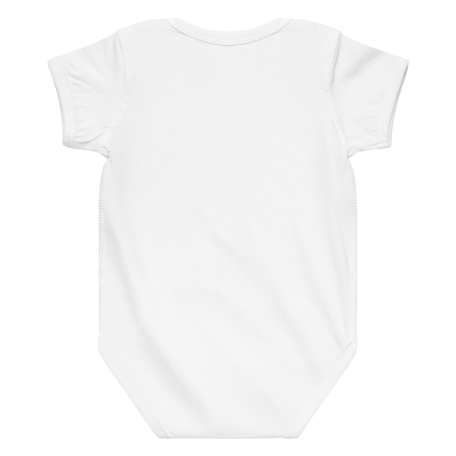 Little Dino Merry Christmas baby dinosaur Christmas bodysuit with Santa hat T-Rex - White - back view