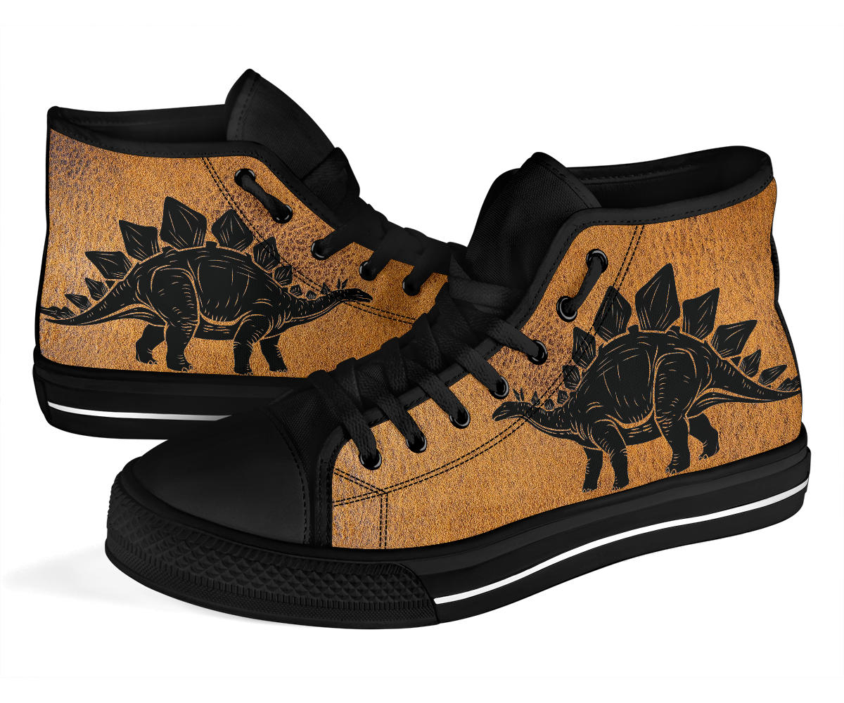 Fake Leather Stegosaurus - Dinosaur High Tops