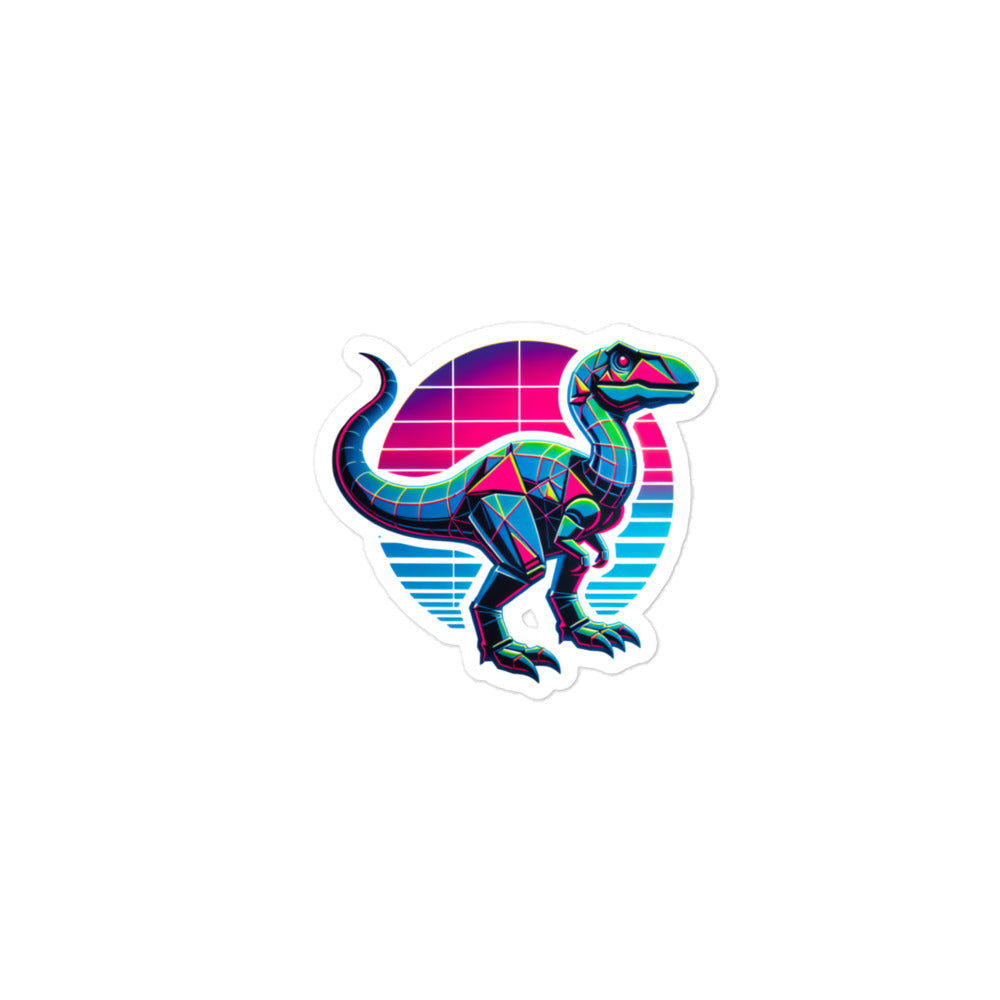 Synthwave Dinosaur - Dinosaur Vinyl Stickers