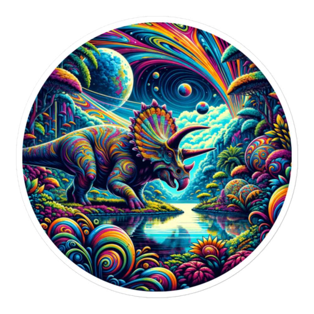 Psychedelic &#39;Tops - Dinosaur Sticker