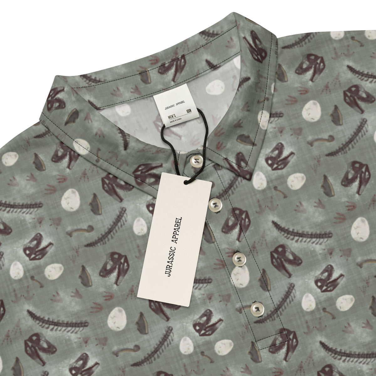 Prehistoric Fossils - Dinosaur Slim Fit Polo