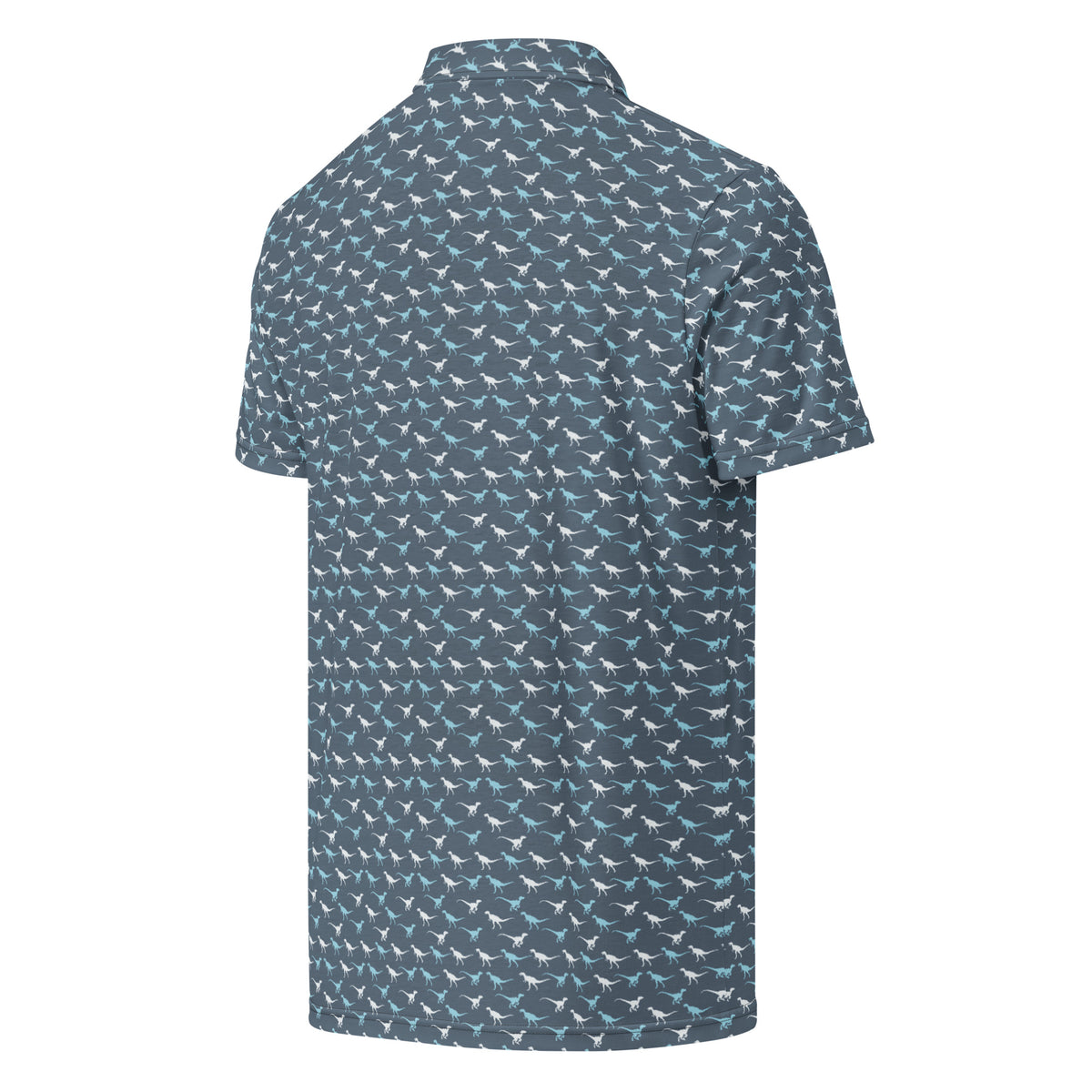 Blue and White Raptors - Dinosaur Slim Fit Polo