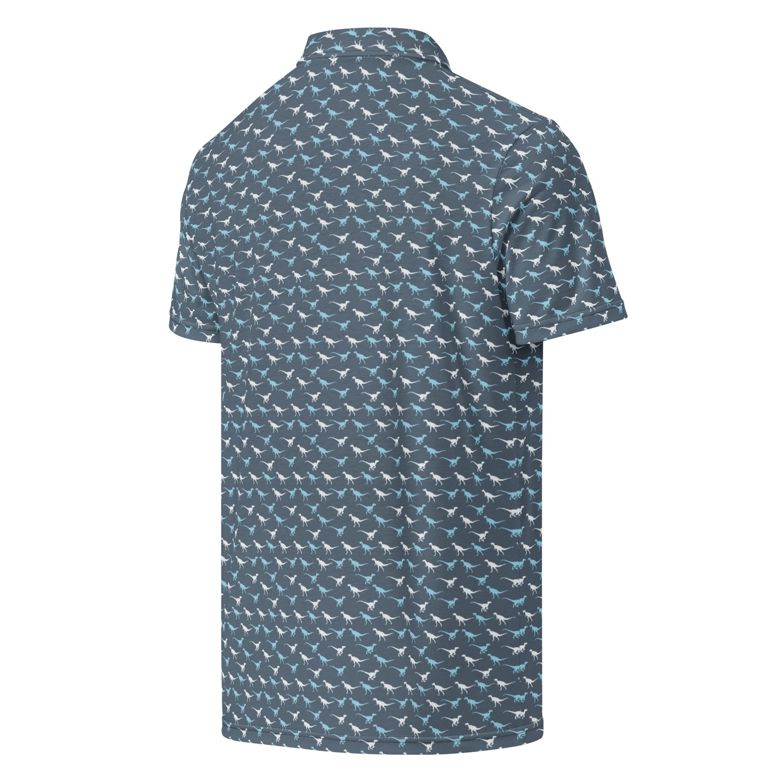 Blue and White Raptors - Dinosaur Slim Fit Polo