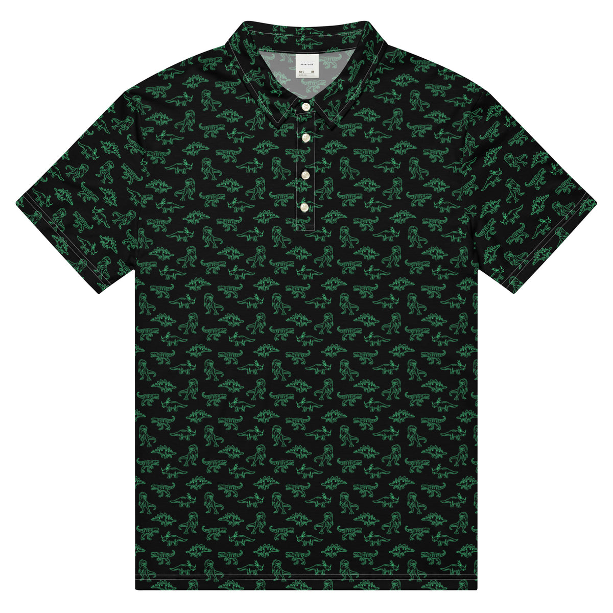 Neon Dinos - Men's Dinosaur Slim Fit Polo