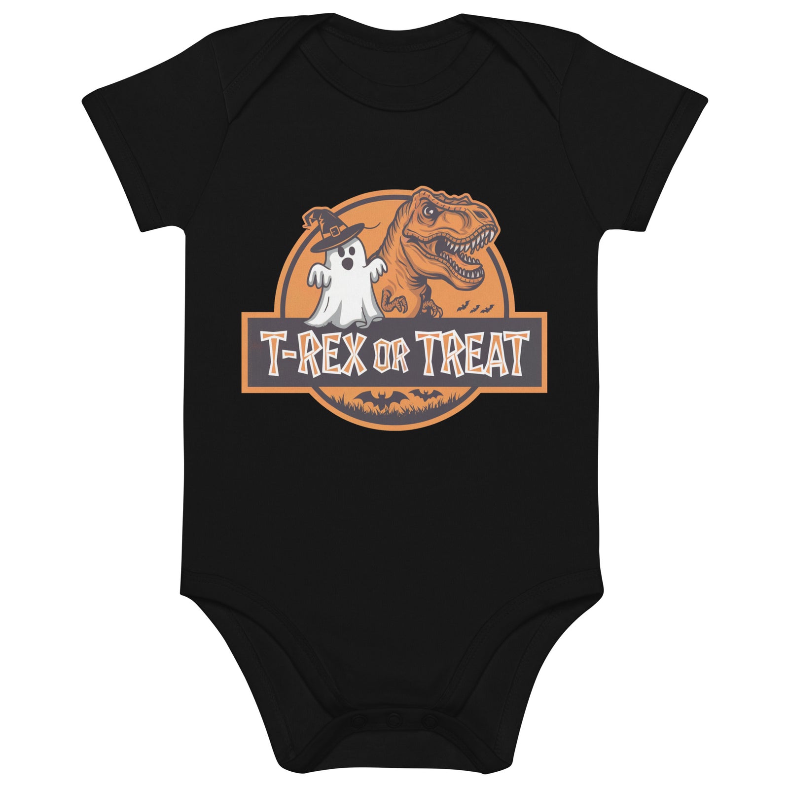 T-Rex or Treat - Organic Dinosaur Baby Bodysuit