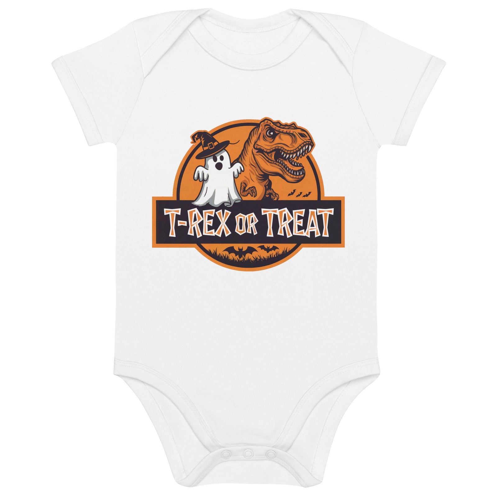 T-Rex or Treat - Organic Dinosaur Baby Bodysuit