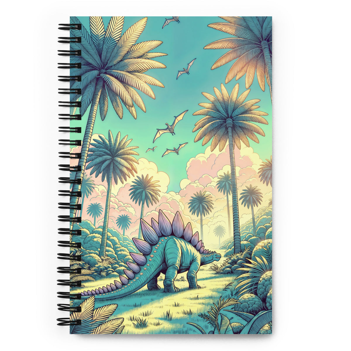 Serene Stegosaurus - Dinosaur Spiral notebook