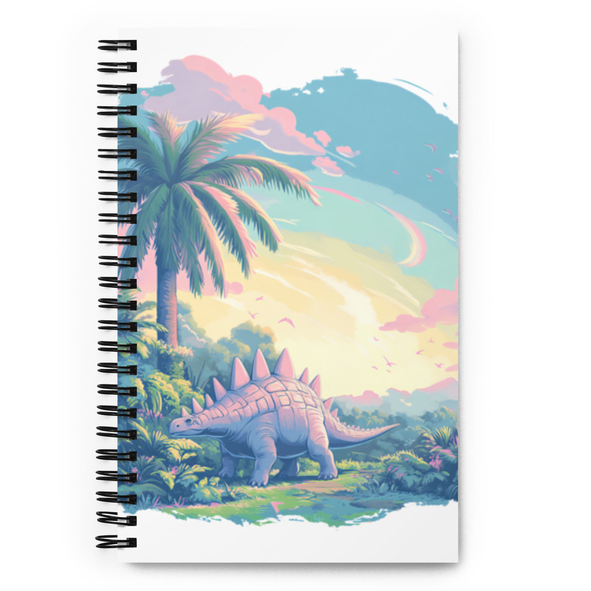 Serene Pastel Stegosaurus - Spiral Notebook