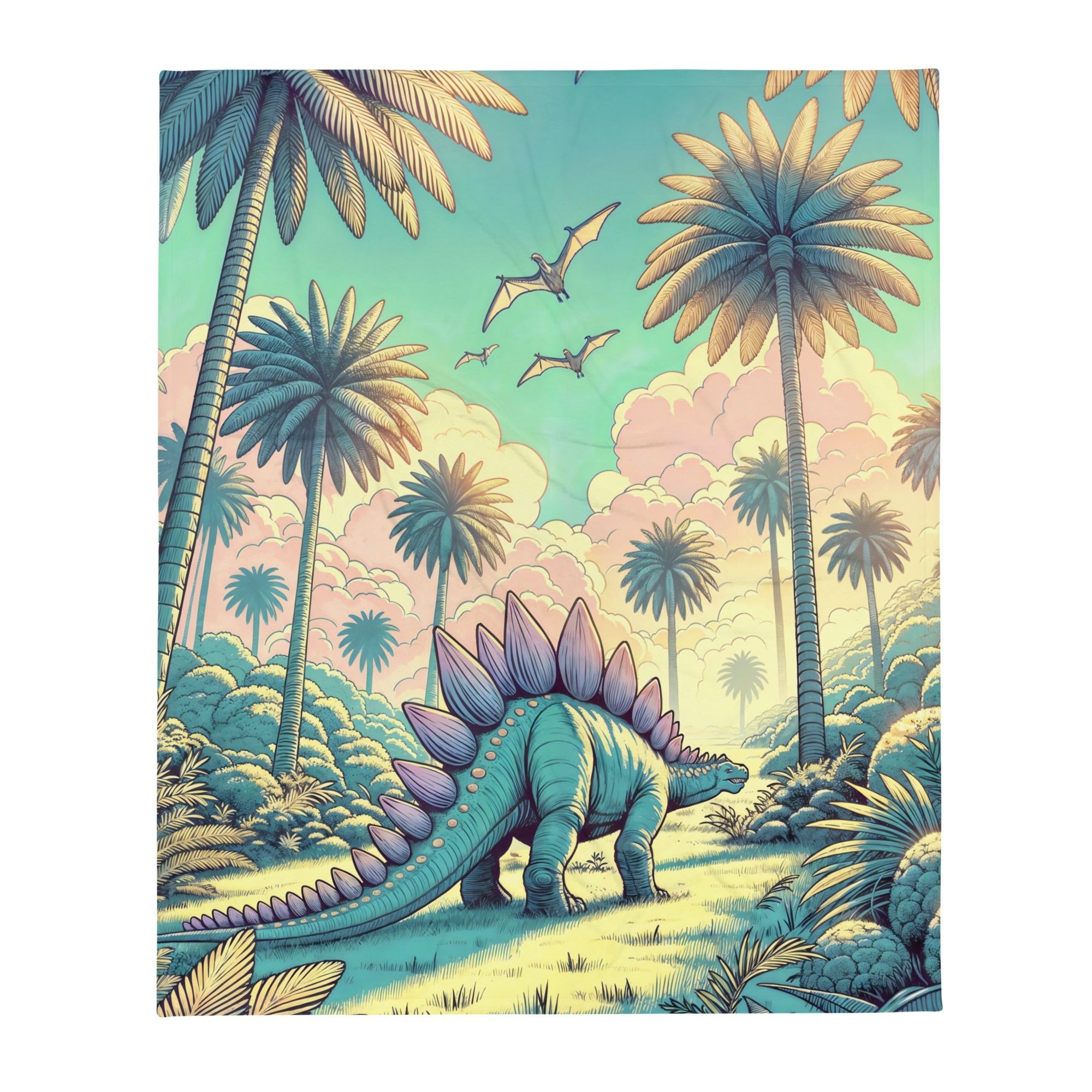 Serene Stegosaurus - Dinosaur Throw Blanket