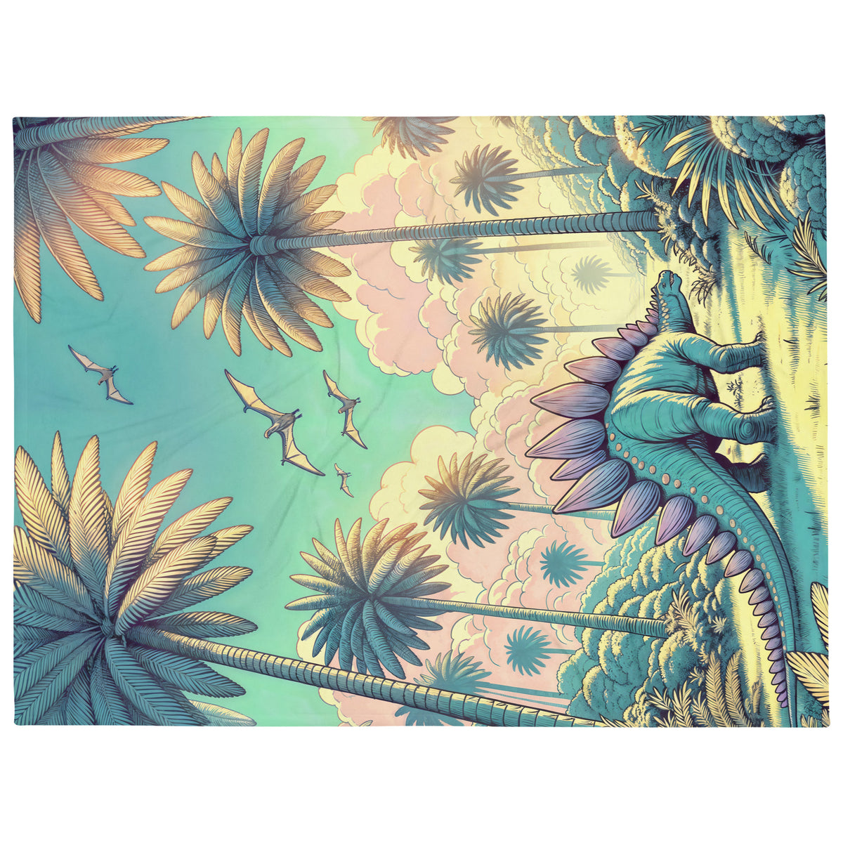 Serene Stegosaurus - Dinosaur Throw Blanket