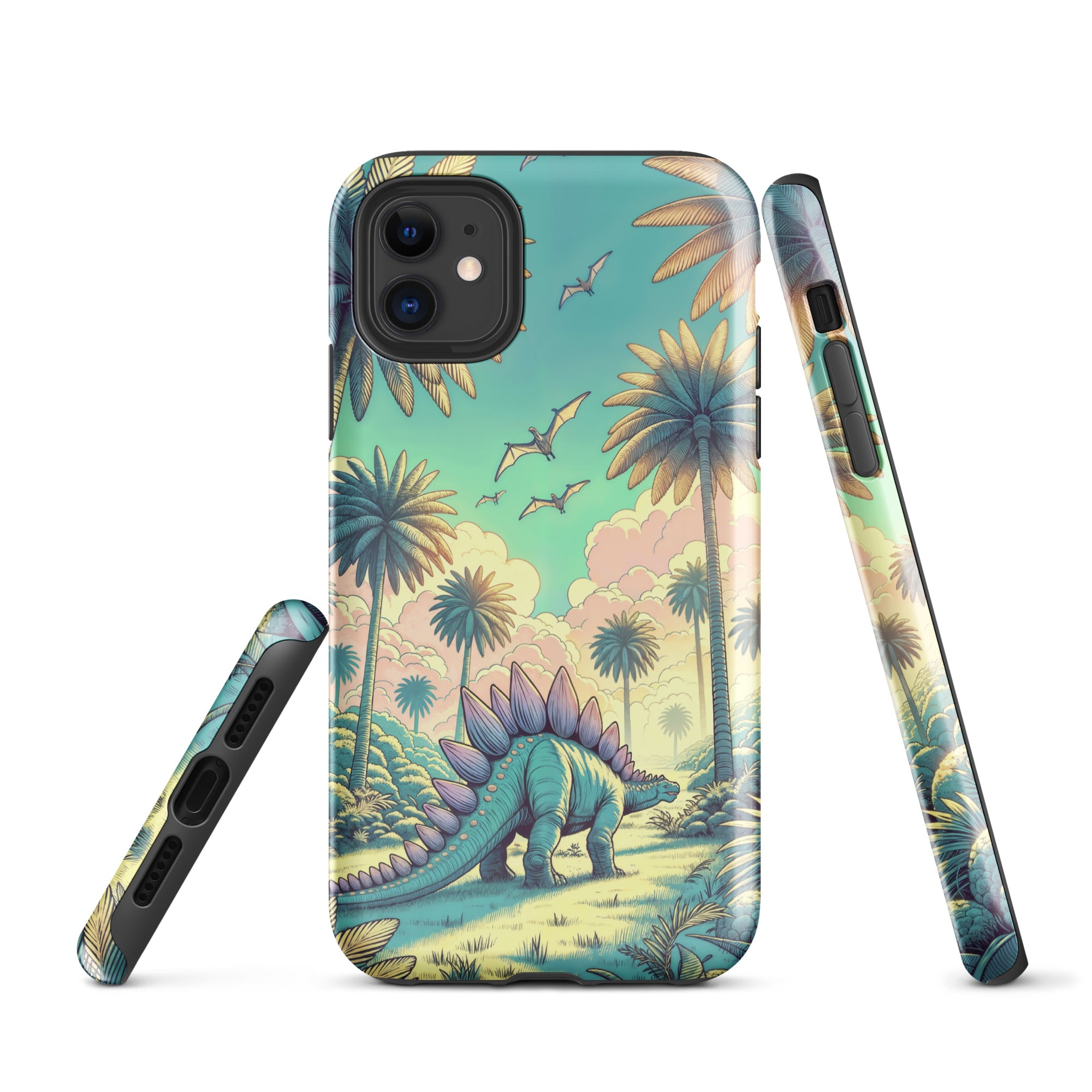 Serene Pastel Stegosaurus - Dinosaur iPhone Case