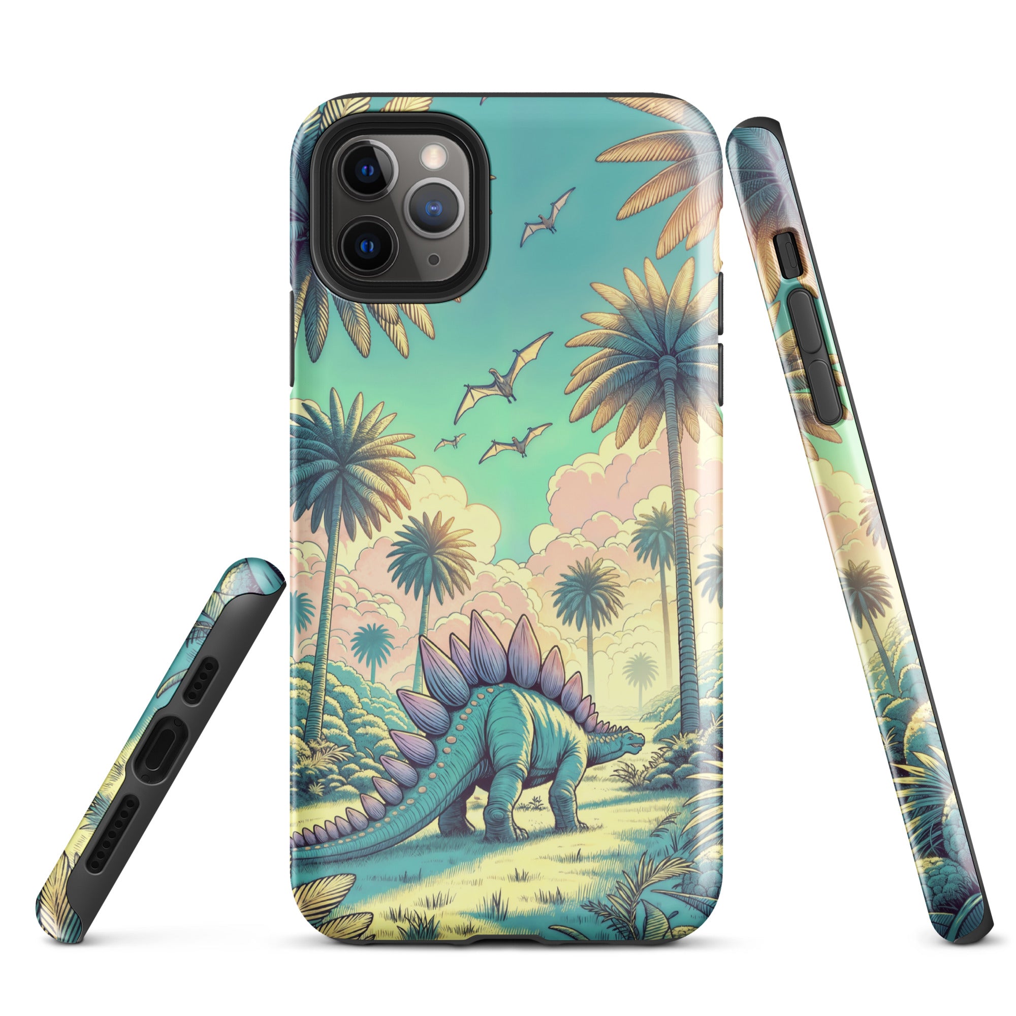 Serene Pastel Stegosaurus - Dinosaur iPhone Case