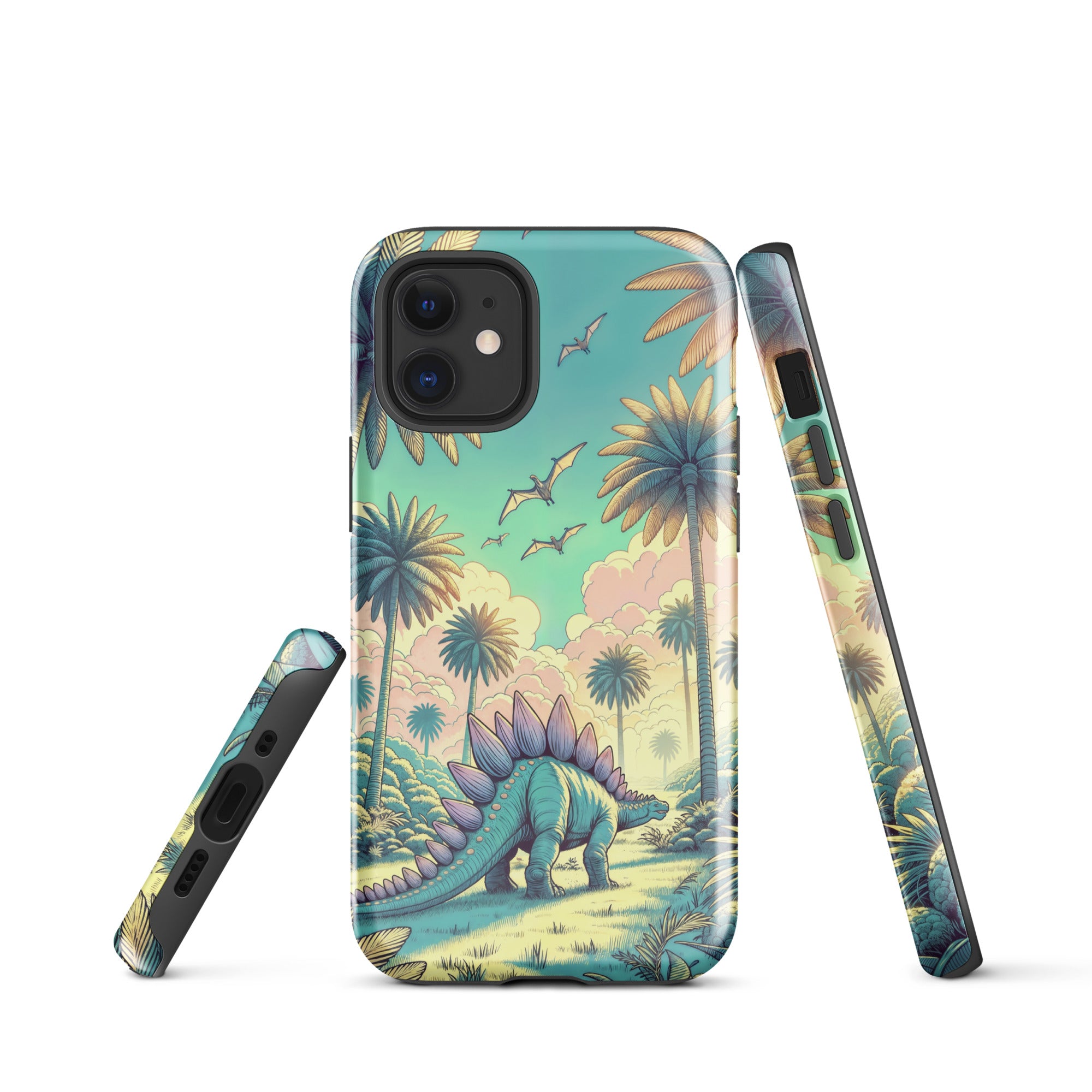 Serene Pastel Stegosaurus - Dinosaur iPhone Case