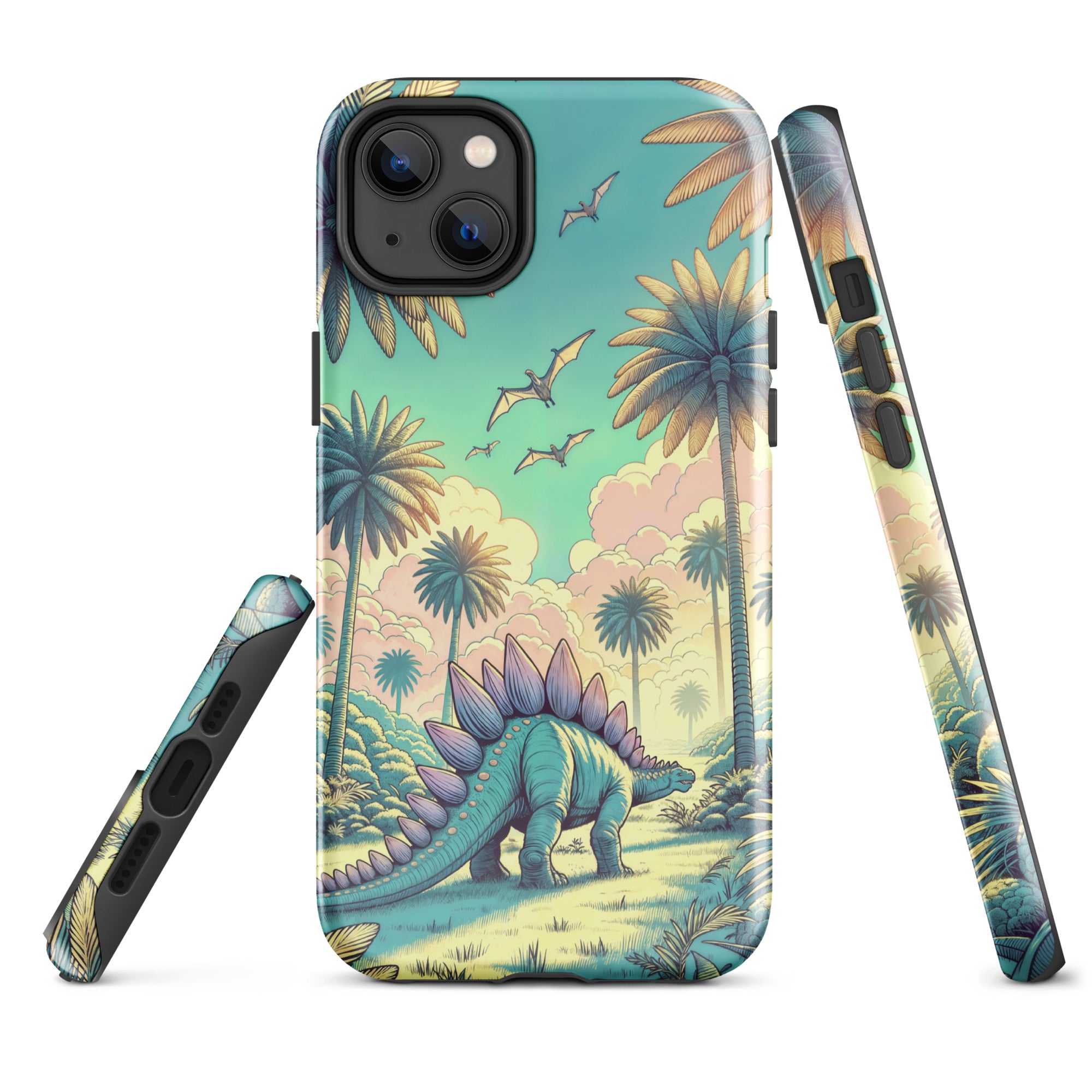 Serene Pastel Stegosaurus - Dinosaur iPhone Case