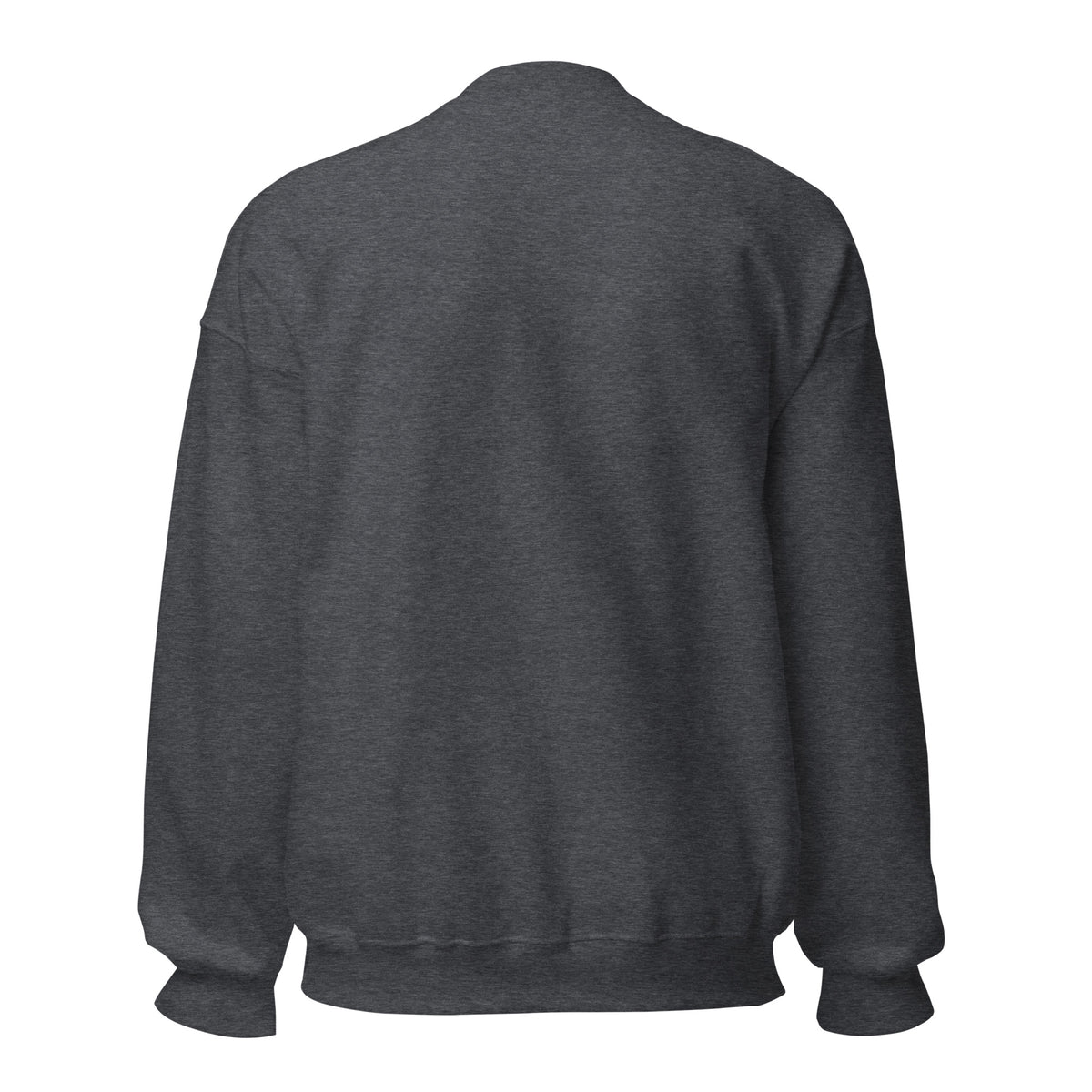Retro Mamasaurus women's dinosaur crewneck sweatshirt with mama dinosaur and baby - Dark Heather - back view