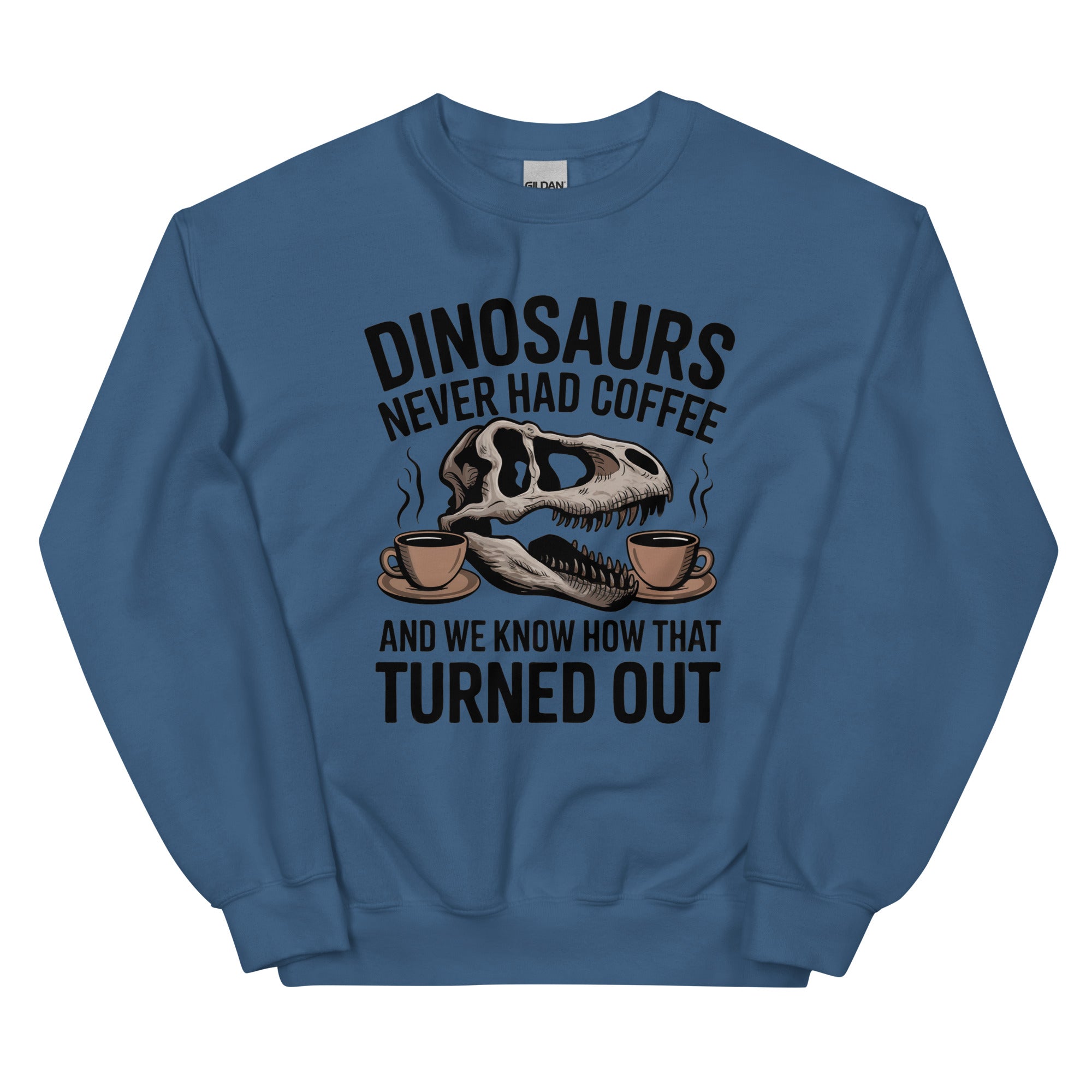 Dinosaurs Never Had Coffee - Dinosaur Sweatshirt