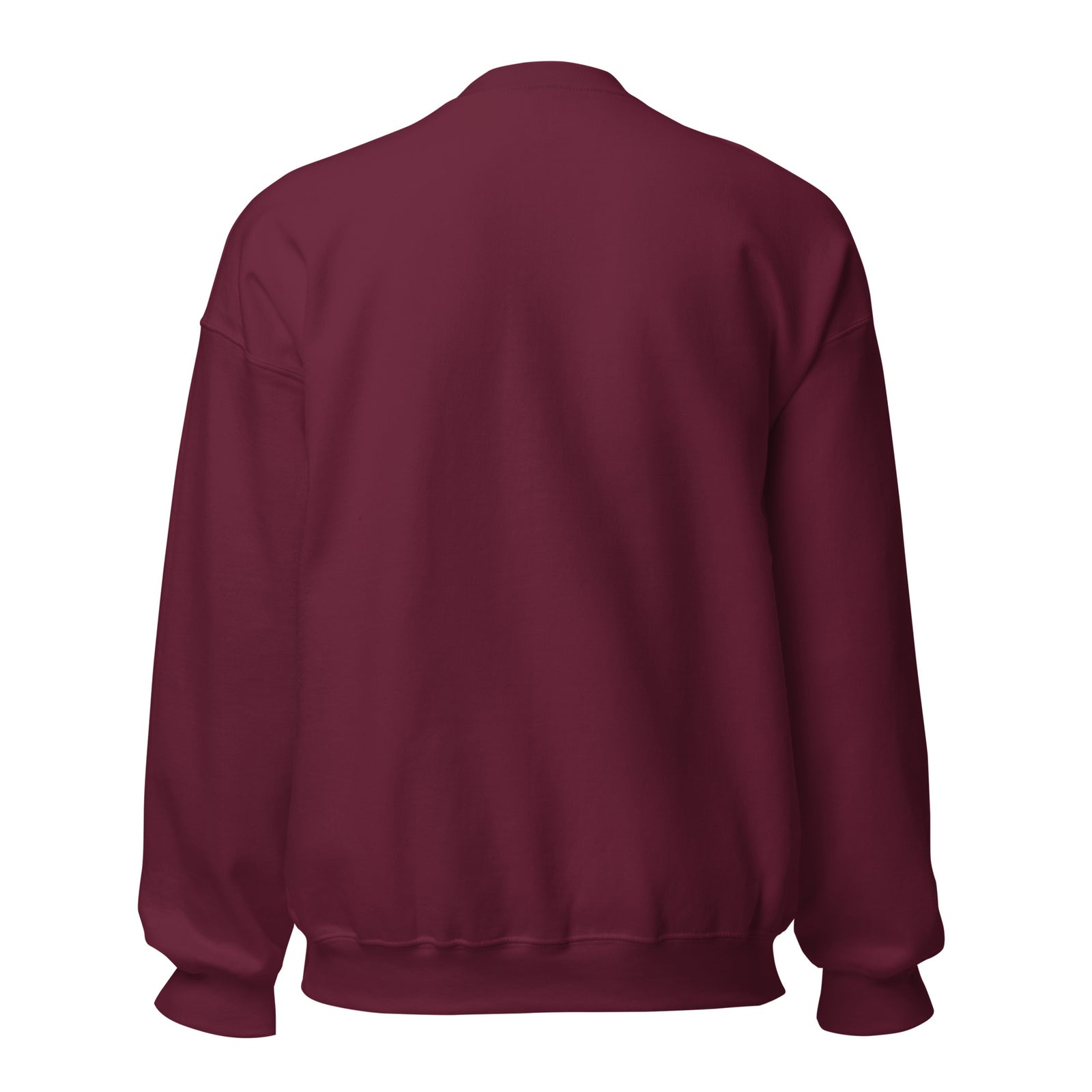 Retro Mamasaurus women's dinosaur crewneck sweatshirt with mama dinosaur and baby - Maroon - back view