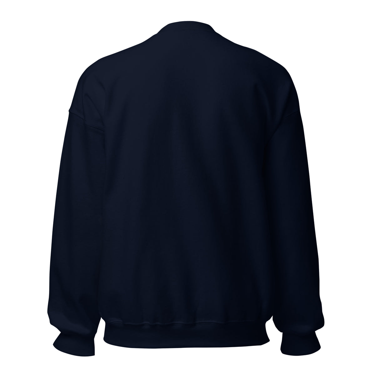 Retro Mamasaurus women's dinosaur crewneck sweatshirt with mama dinosaur and baby - Navy - back view