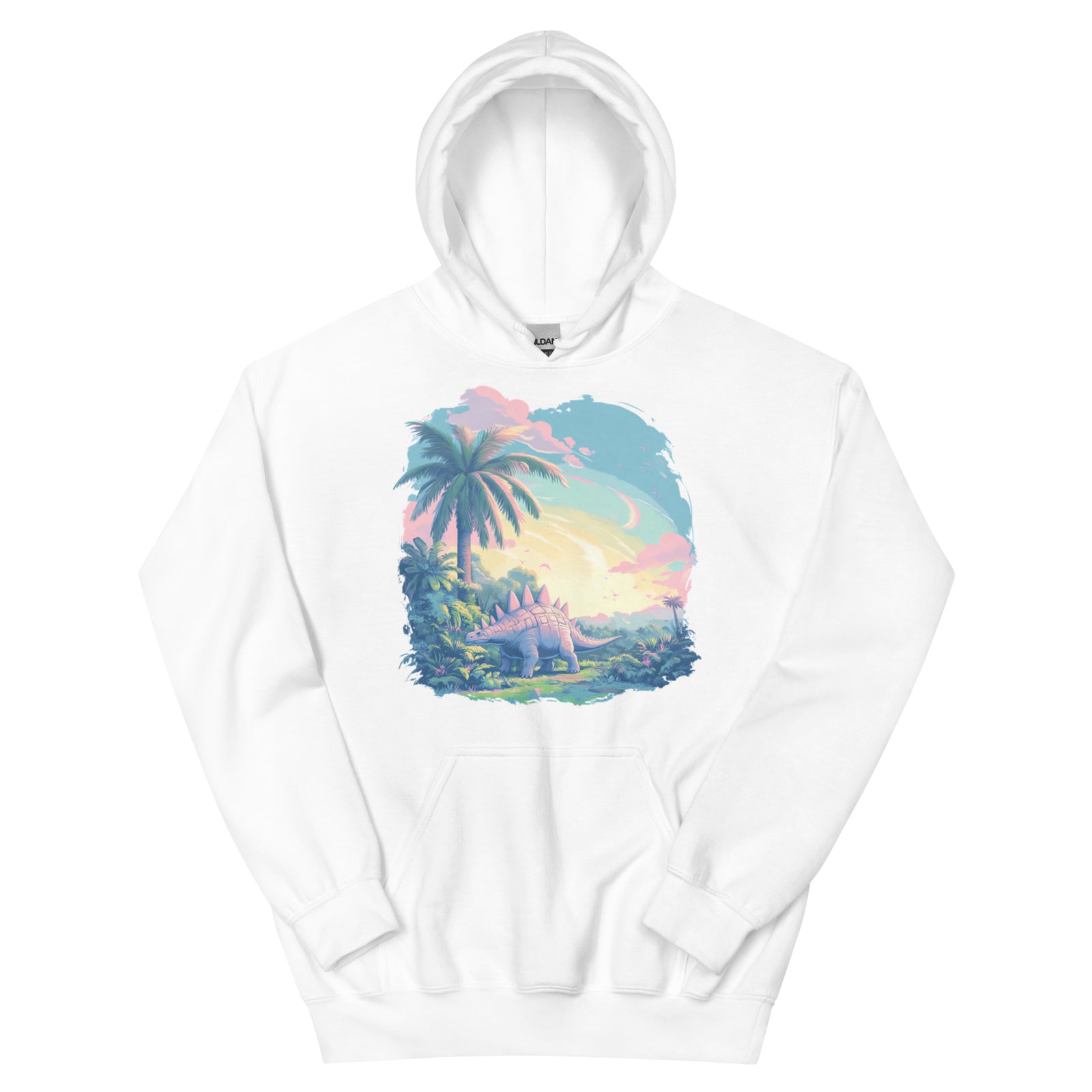 Serene Pastel Stegosaurus - Dinosaur Hoodie
