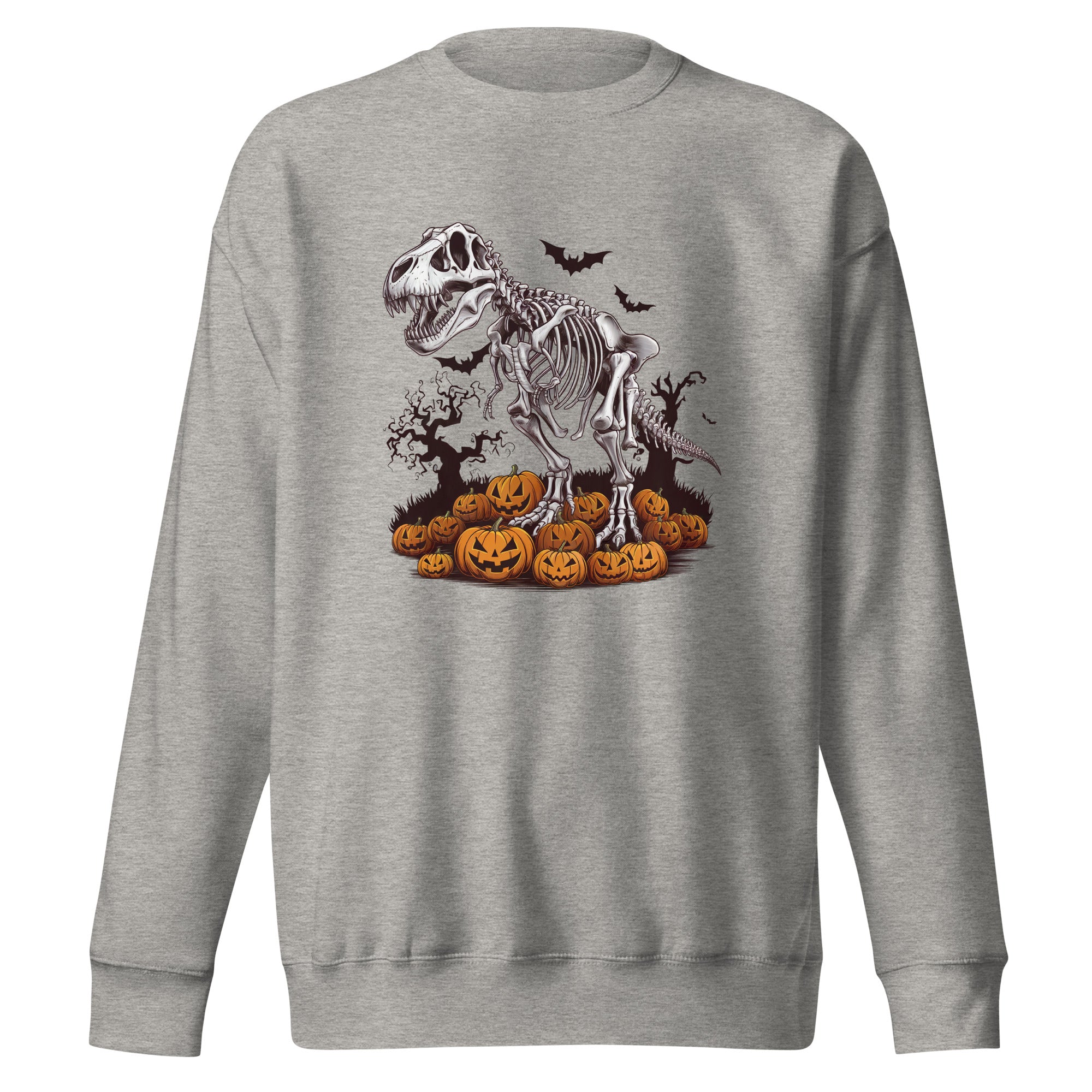 Skeleton & Pumpkins - Premium Dinosaur Sweatshirt