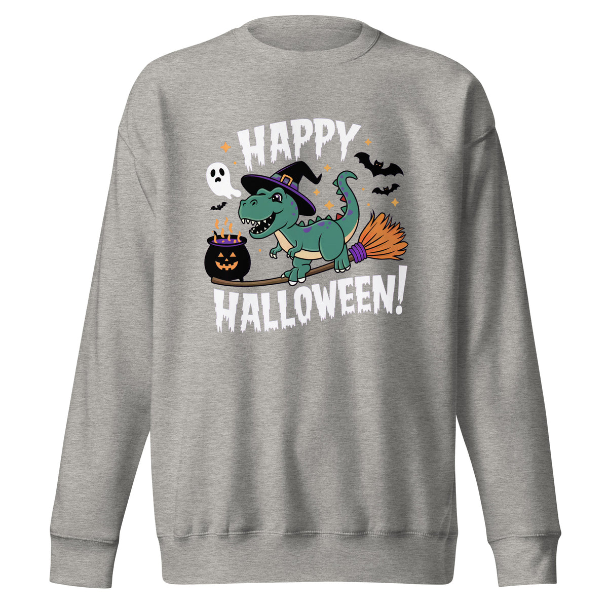 Happy Halloween Broom - Dinosaur Sweatshirt