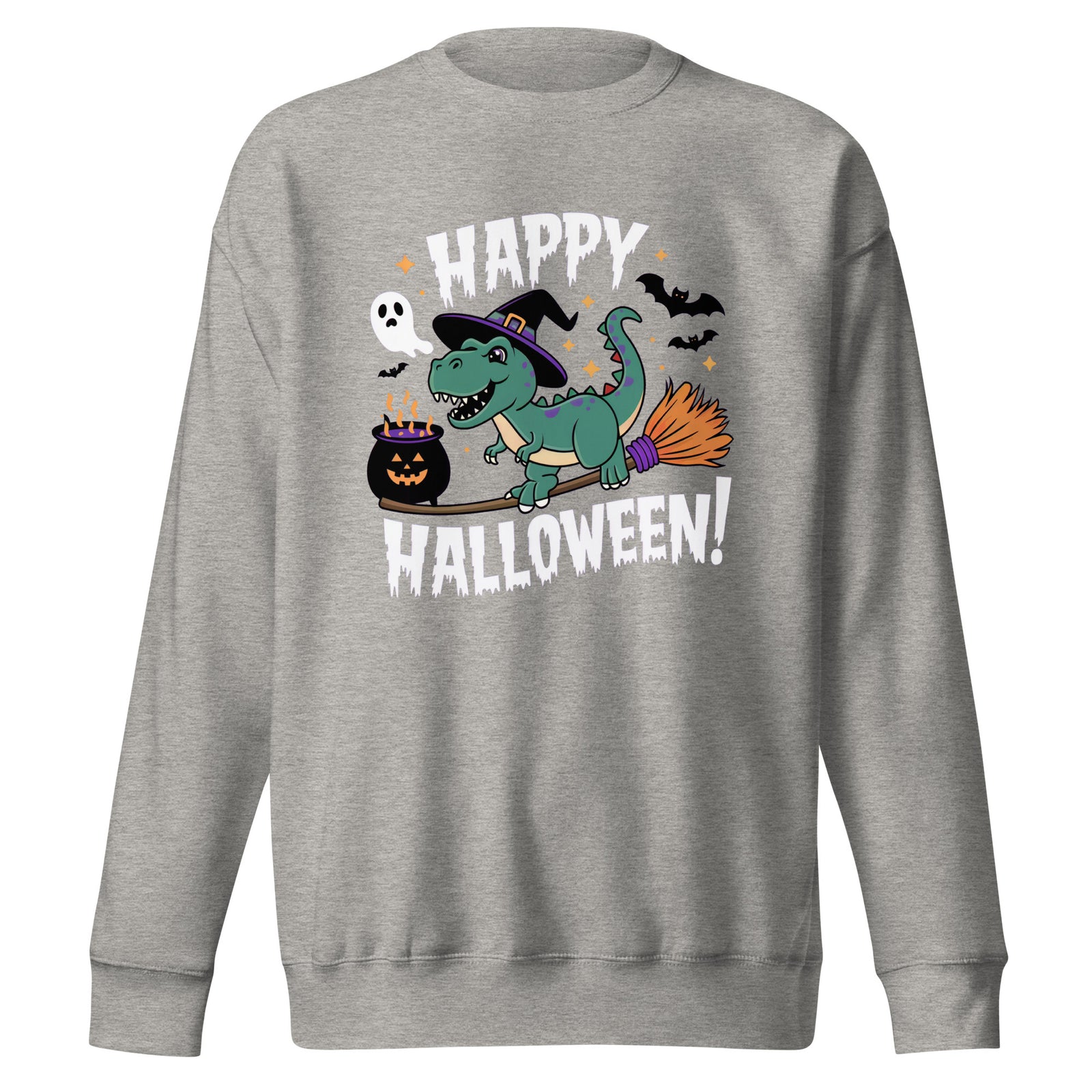 Happy Halloween Broom - Dinosaur Sweatshirt