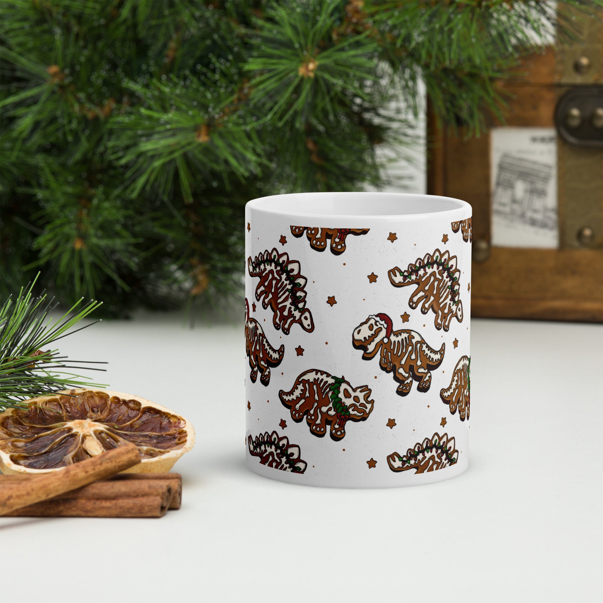 Gingerbread Skeleton - Dinosaur Christmas Mug