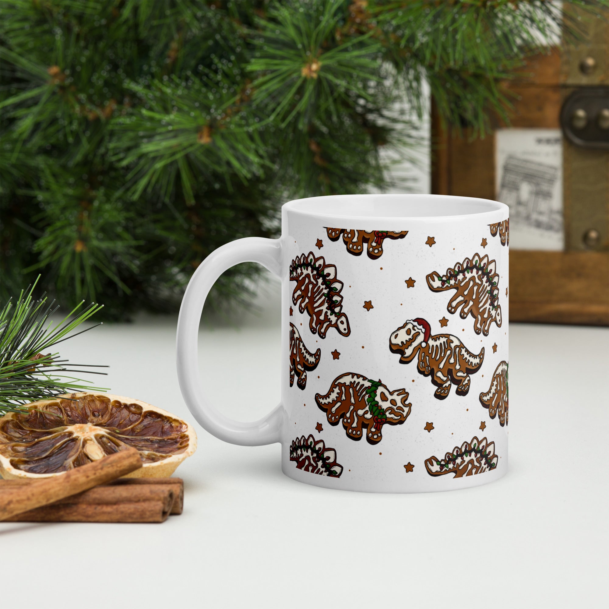 Gingerbread Skeleton - Dinosaur Christmas Mug