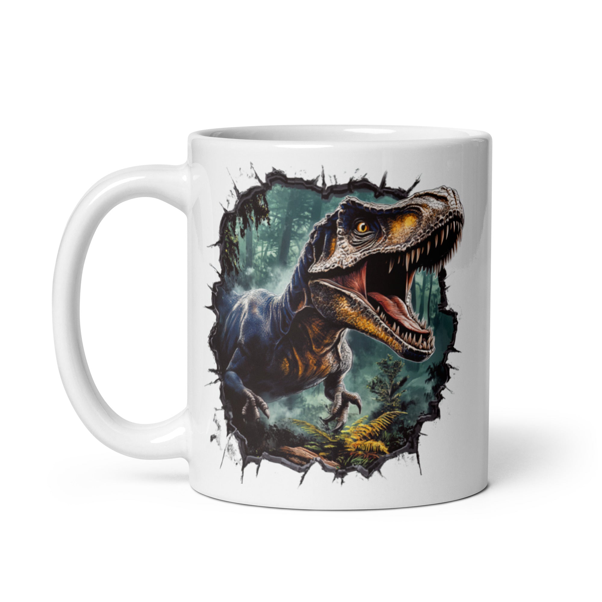 Raptor Breaking Through - Dinosaur Mug