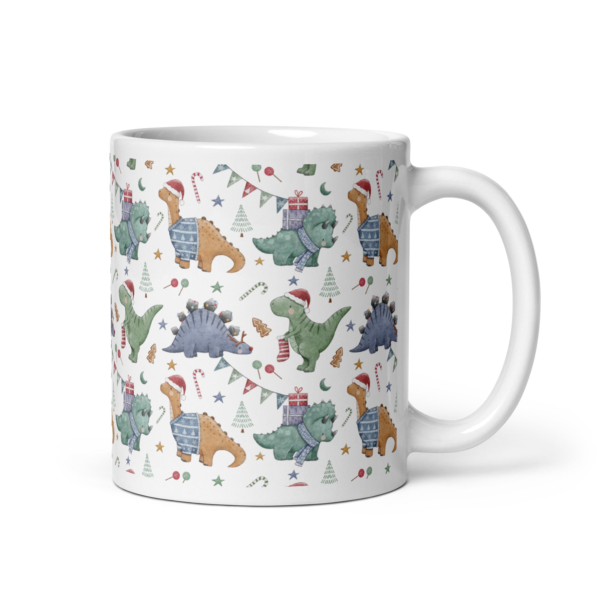 Dino Holiday Cheer - Dinosaur Christmas Mug