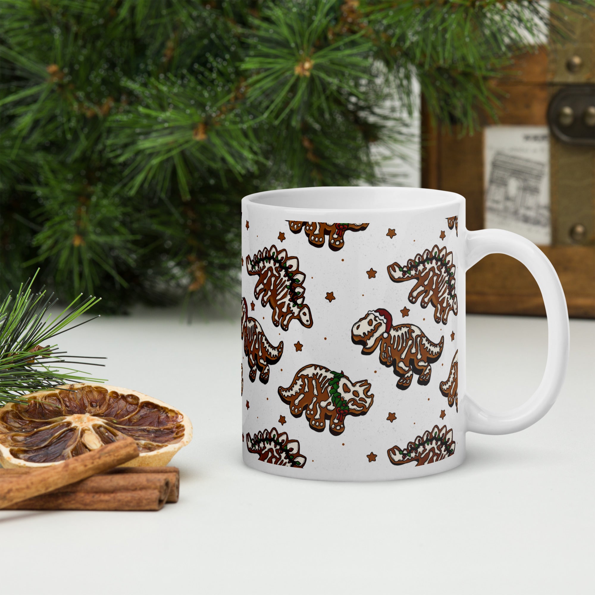 Gingerbread Skeleton - Dinosaur Christmas Mug