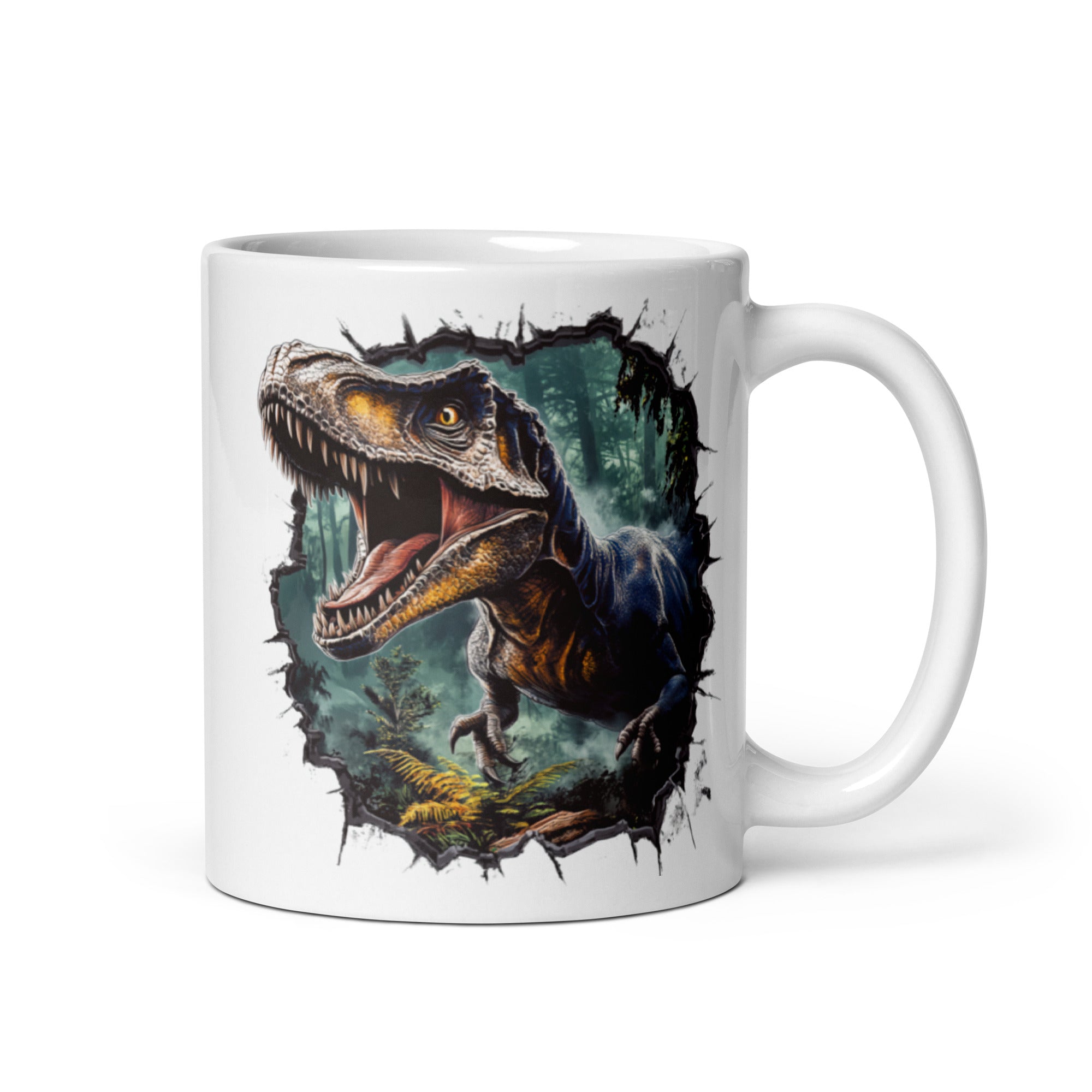 Raptor Breaking Through - Dinosaur Mug