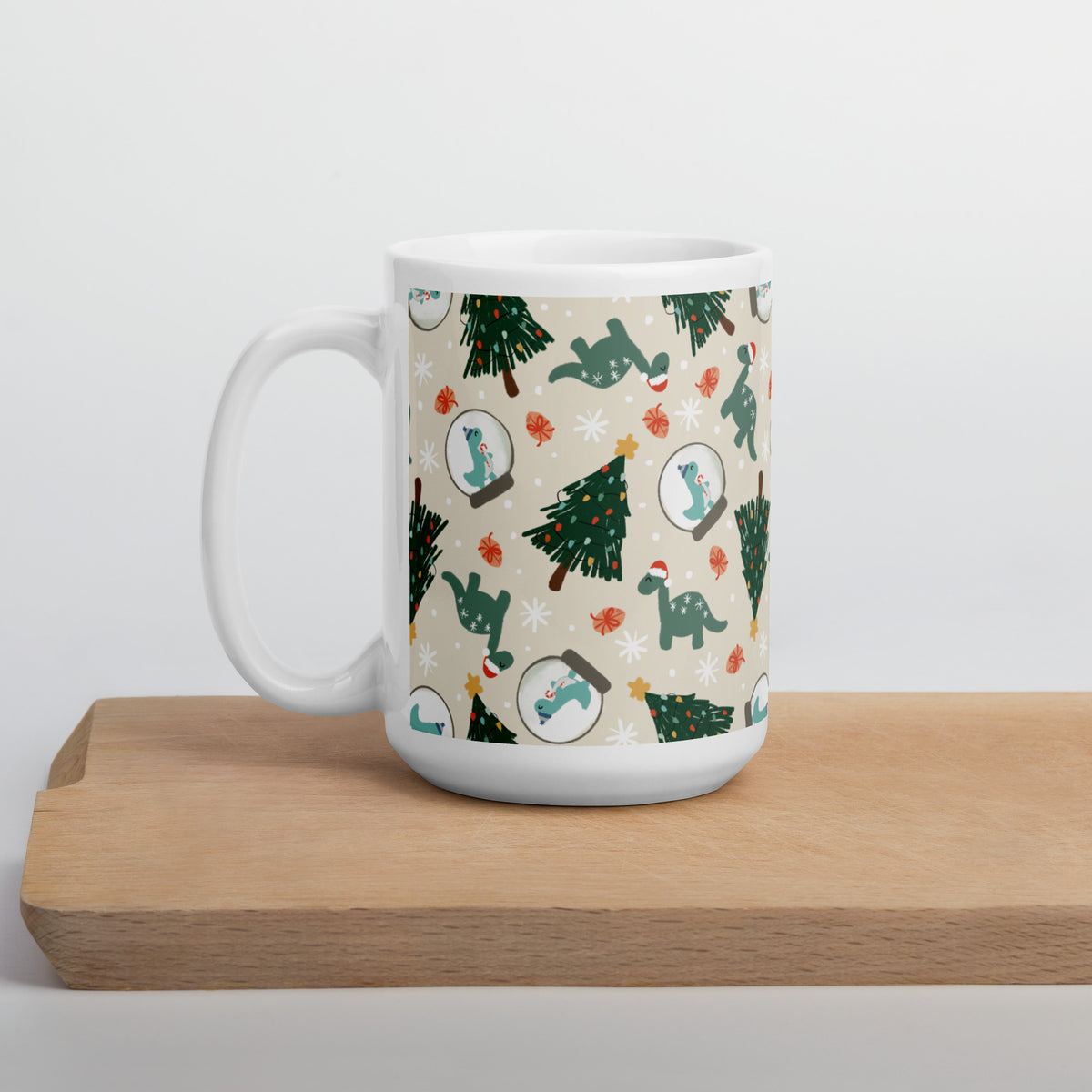 Snow Globe Dinosaur - Christmas Dinosaur Mug