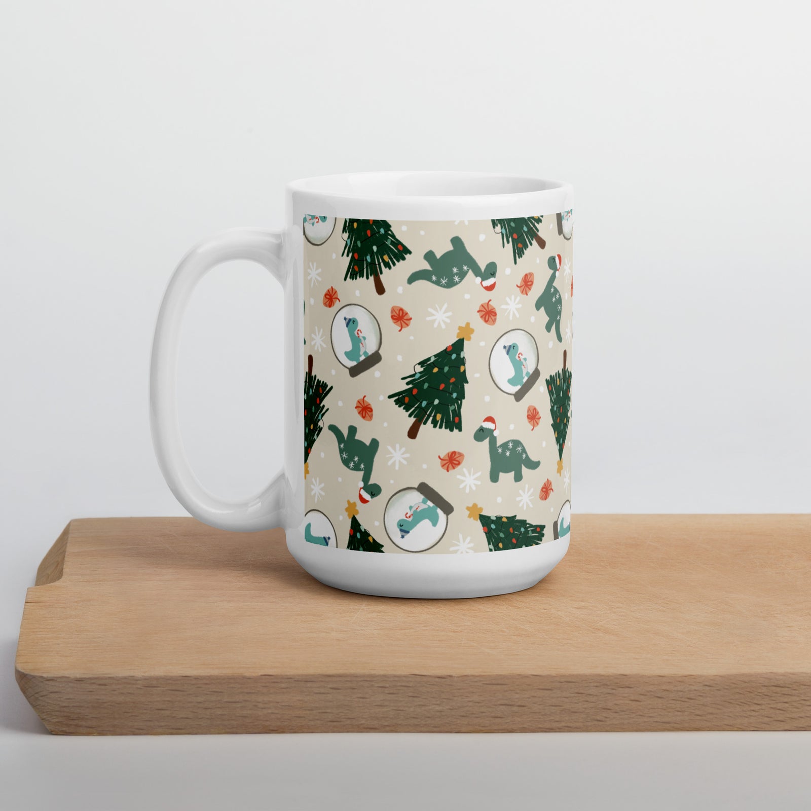 Snow Globe Dinosaur - Christmas Dinosaur Mug