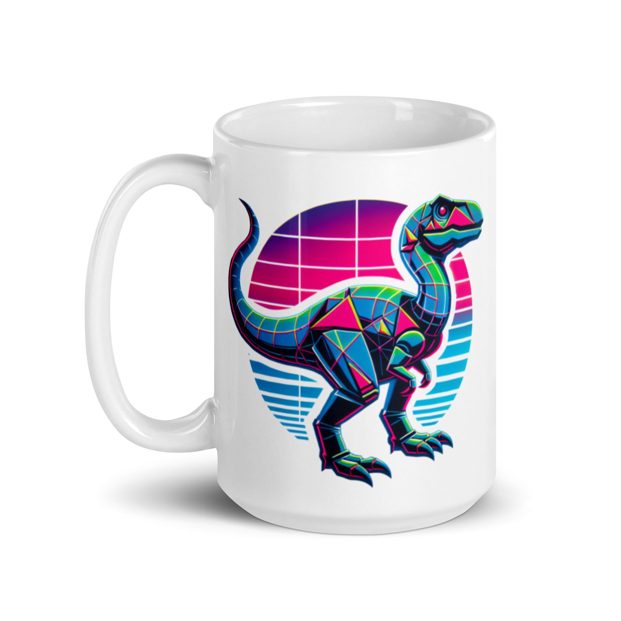 Synthwave Dinosaur - Dinosaur Mug