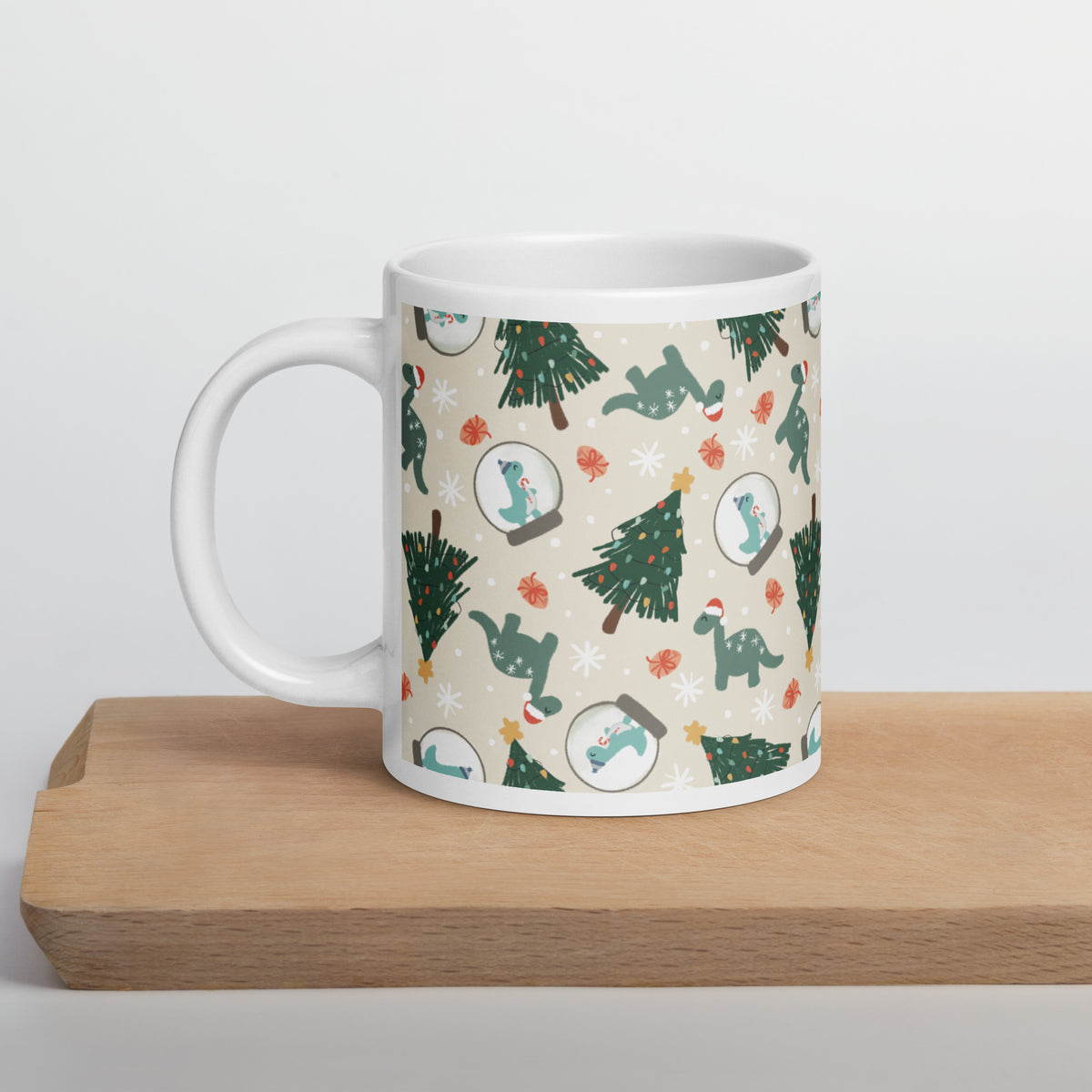 Snow Globe Dinosaur - Christmas Dinosaur Mug